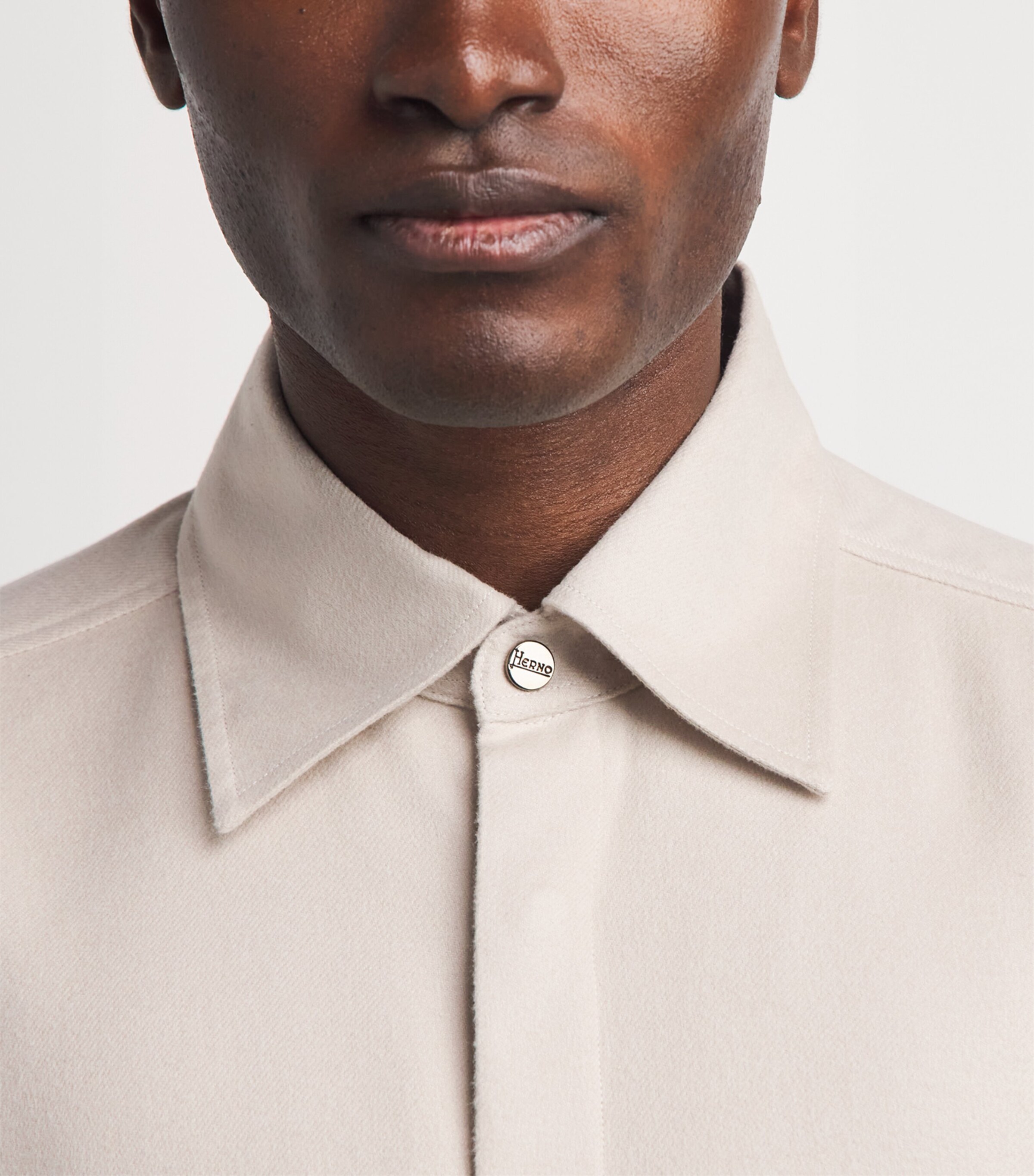 Herno Mens Silk-Cashmere Shirt Chantilly Image 3