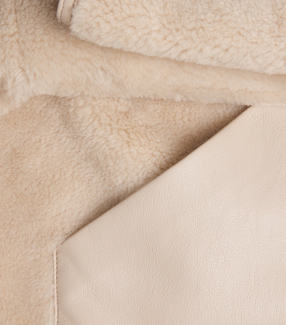 Faux Leather-Shearling Biker Jacket BEIGE Image 5