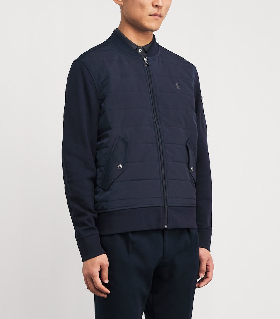 Cotton-Blend Hybrid Bomber Jacket AVIATOR NAVY Image 3