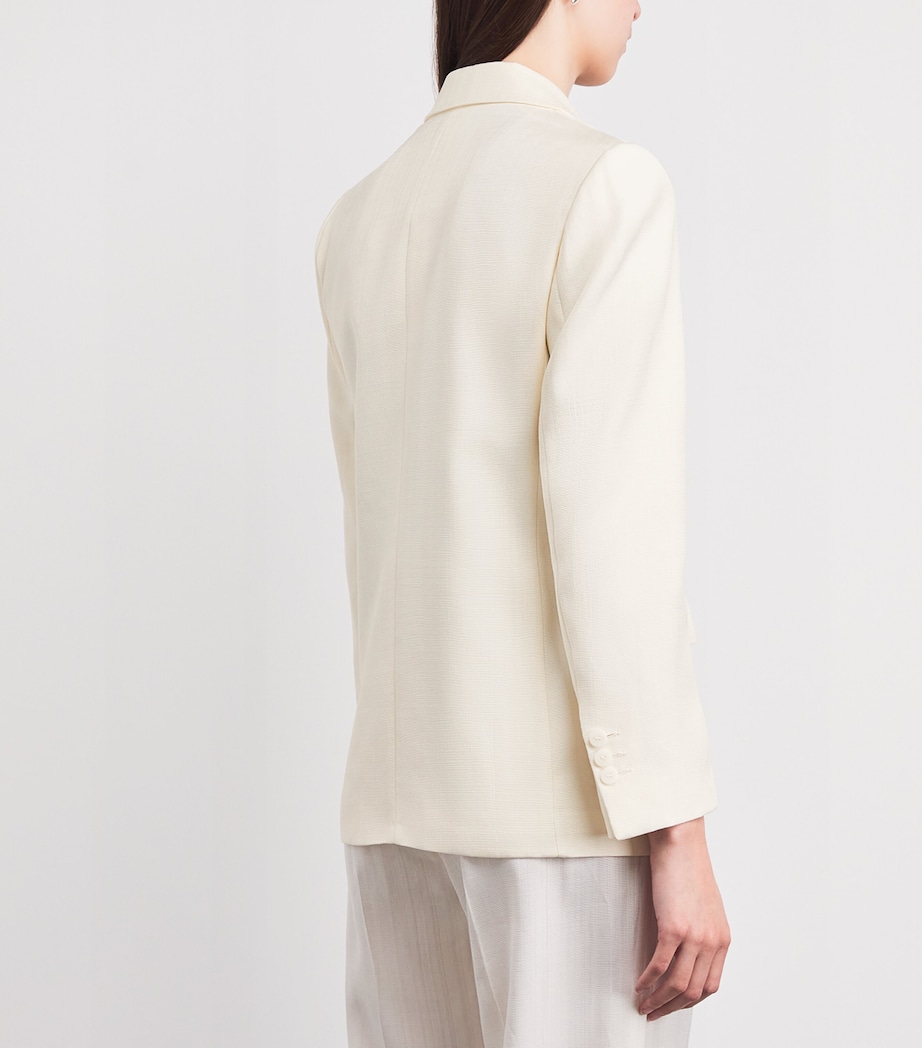 Sandro Paris Womens Double-Breasted Blazer Ecru Image 5