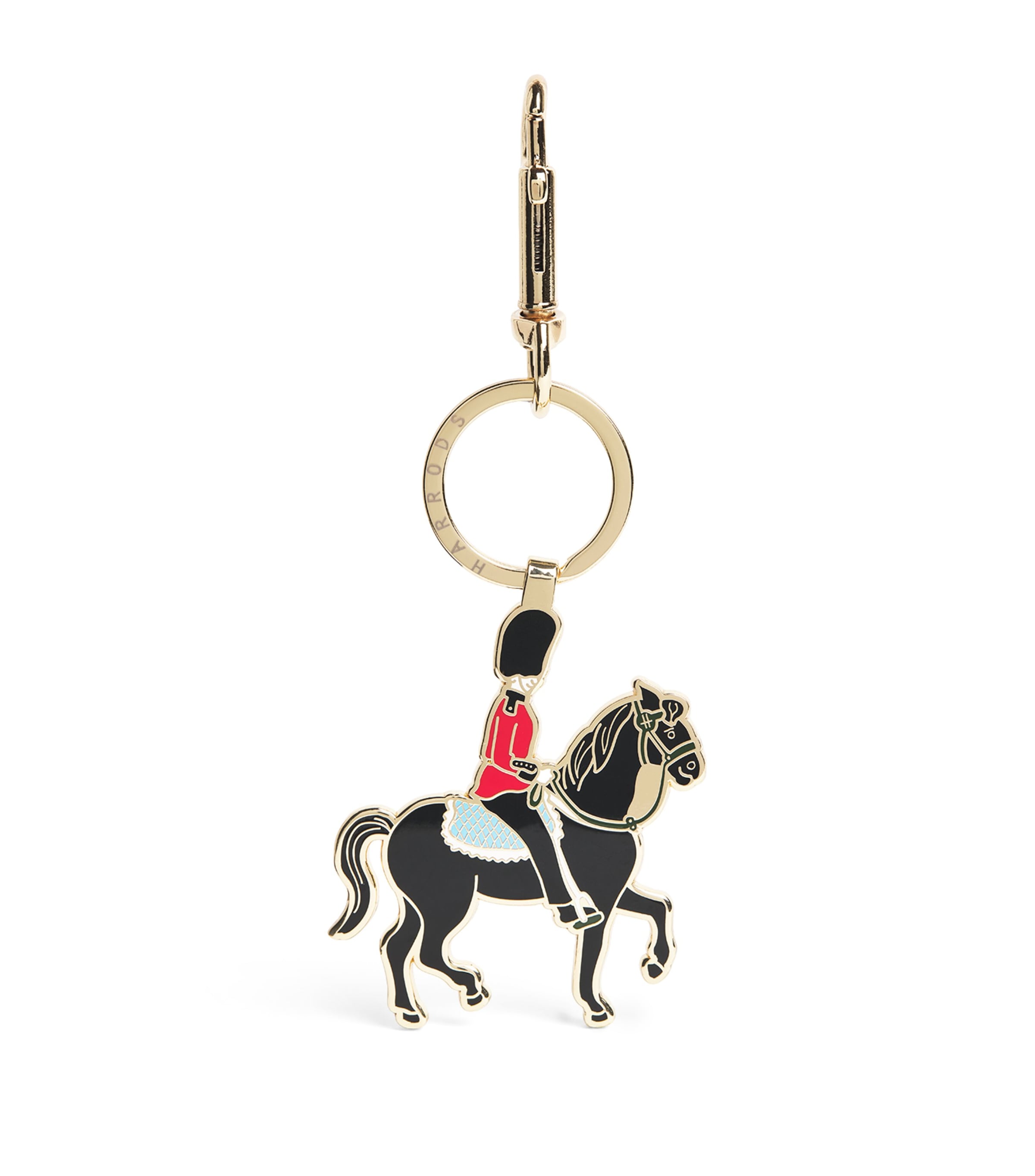 Jointed Royal Guard Horse Keyring BLACK Image 1