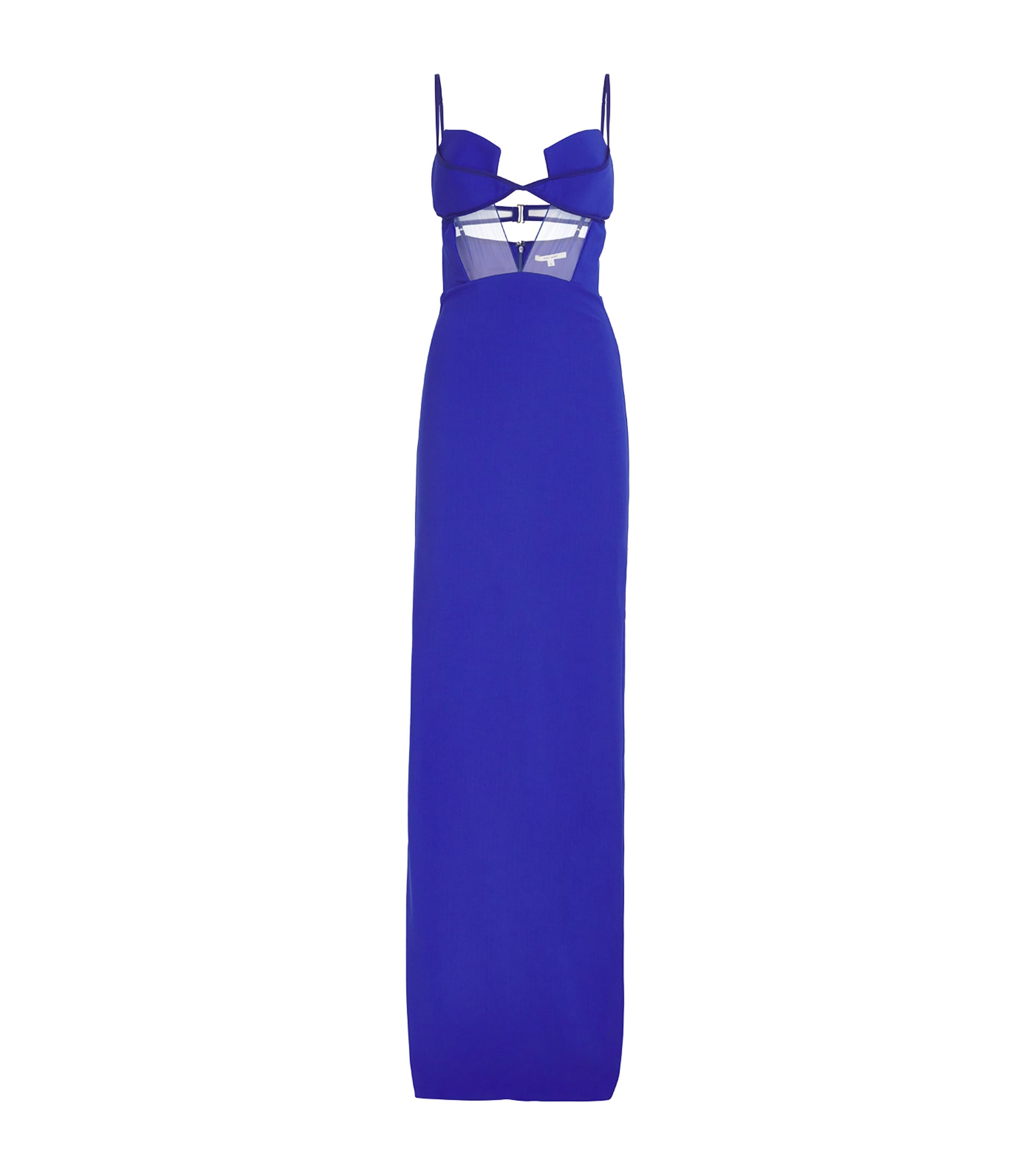 Nensi Dojaka Padded Bralette Maxi Dress In Blue