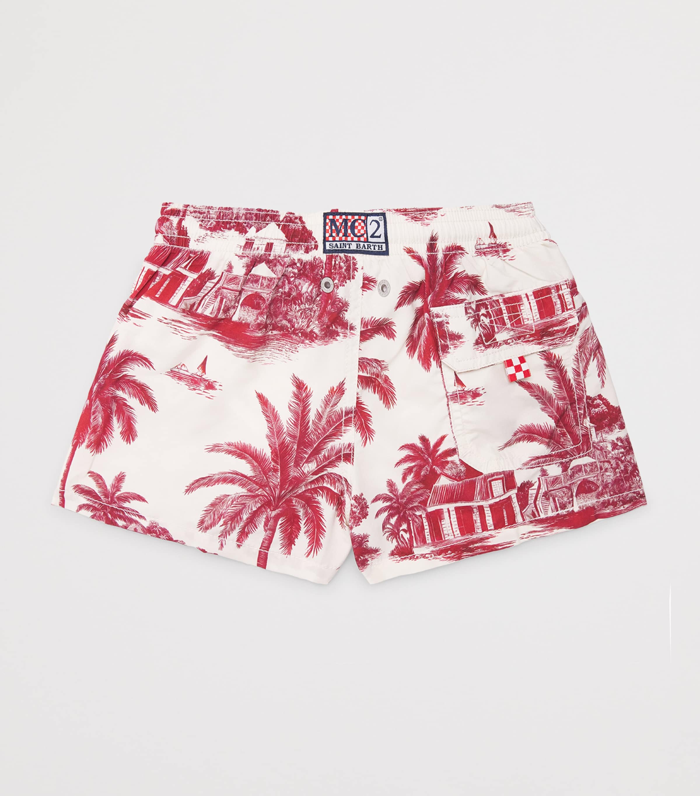 Mc2 Saint Barth Kids Printed Jean Lighting Swim Trunks (2-14 Years) Rd St Barth Jouy Image 2