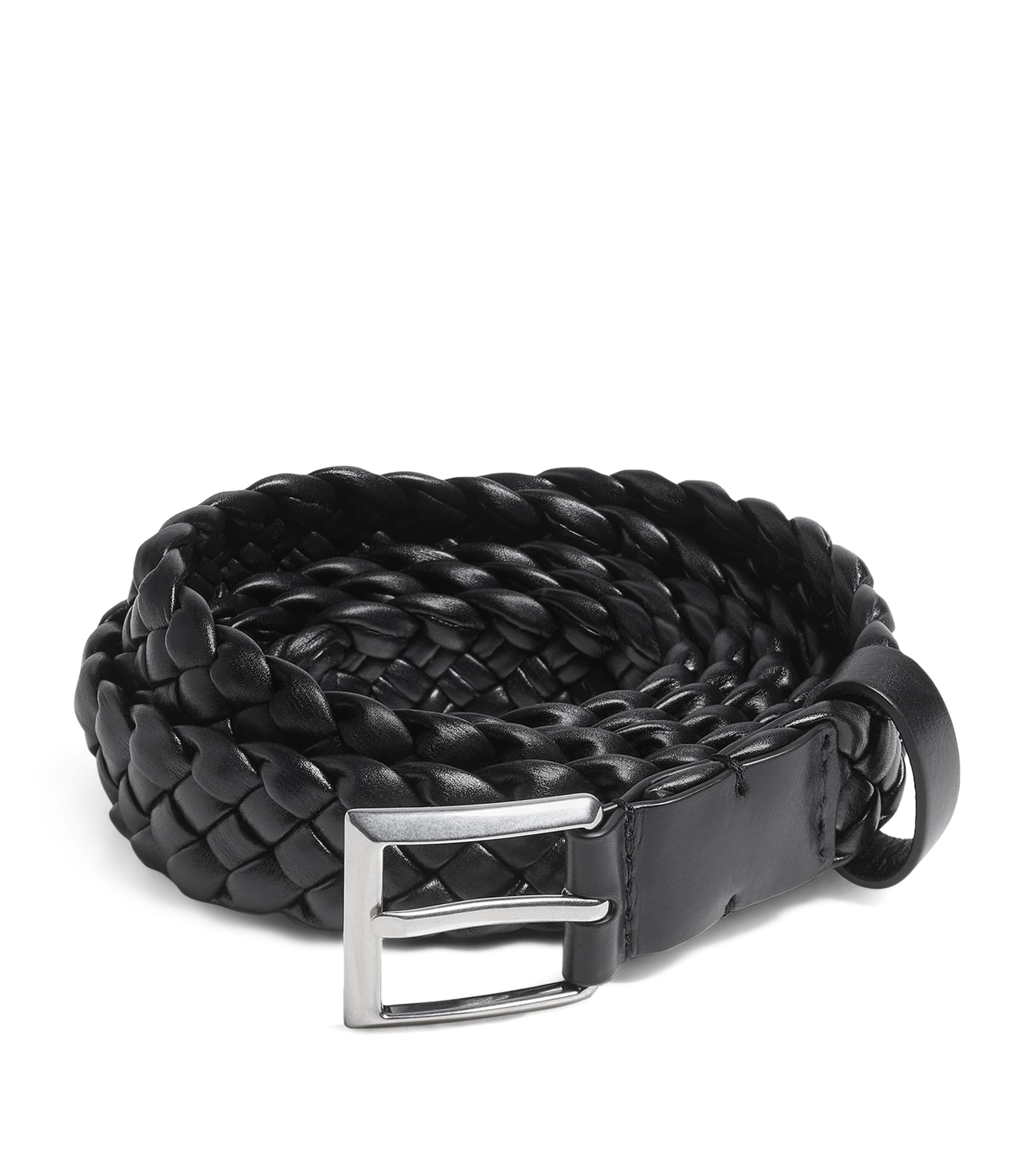Bottega Veneta Intreccio Leather Solo Belt Image 1