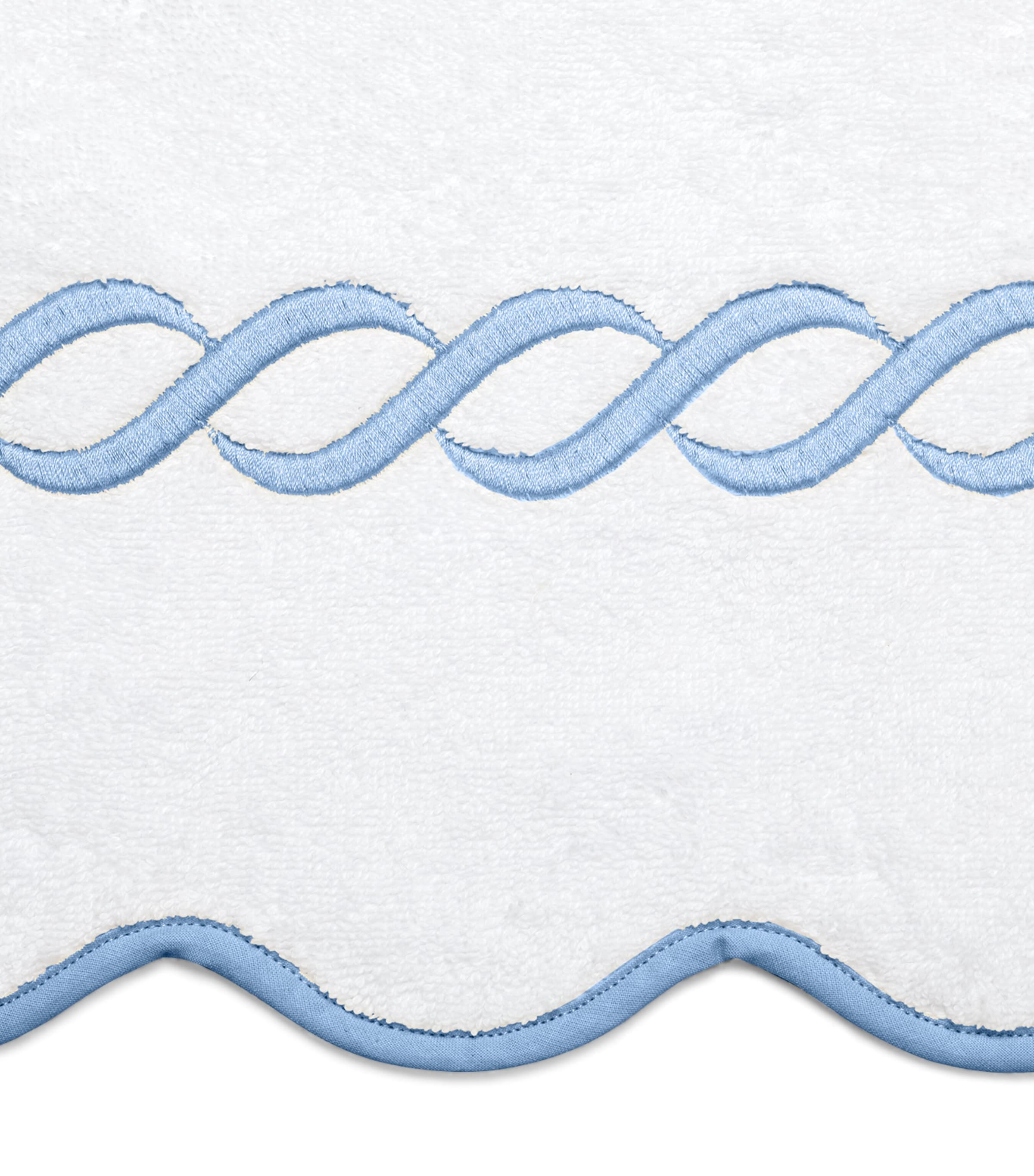 Cotton Treccia Bath Sheet (100cm x 180cm) WHT/MEDIUM BLUE Image 2