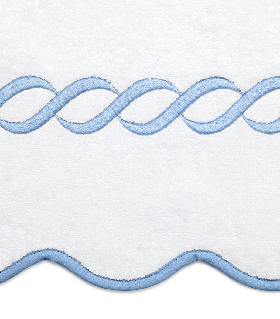 Cotton Treccia Bath Sheet (100cm x 180cm) WHT/MEDIUM BLUE Image 2