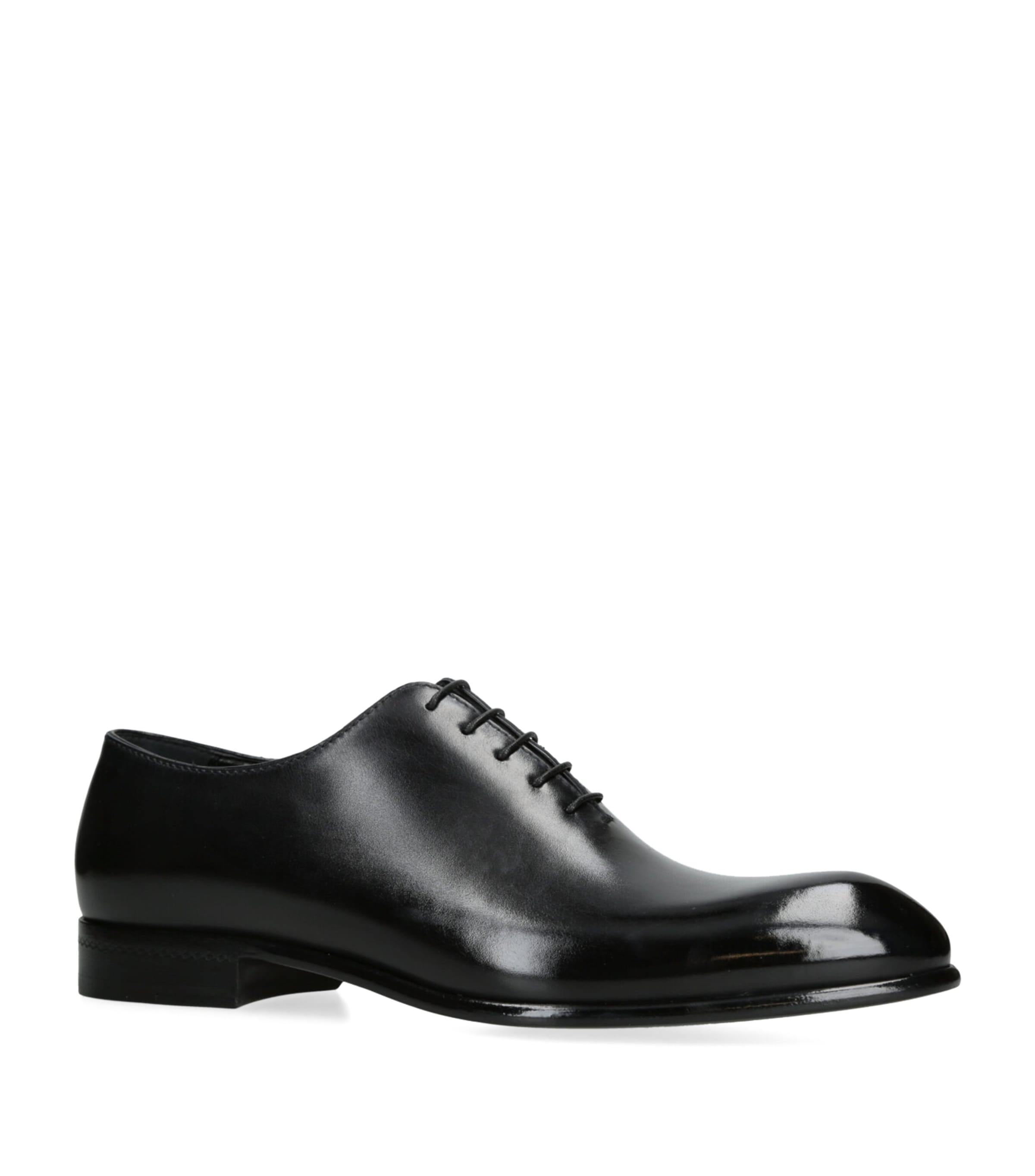 Zegna Leather Vienna Oxford Shoes Black Image 3