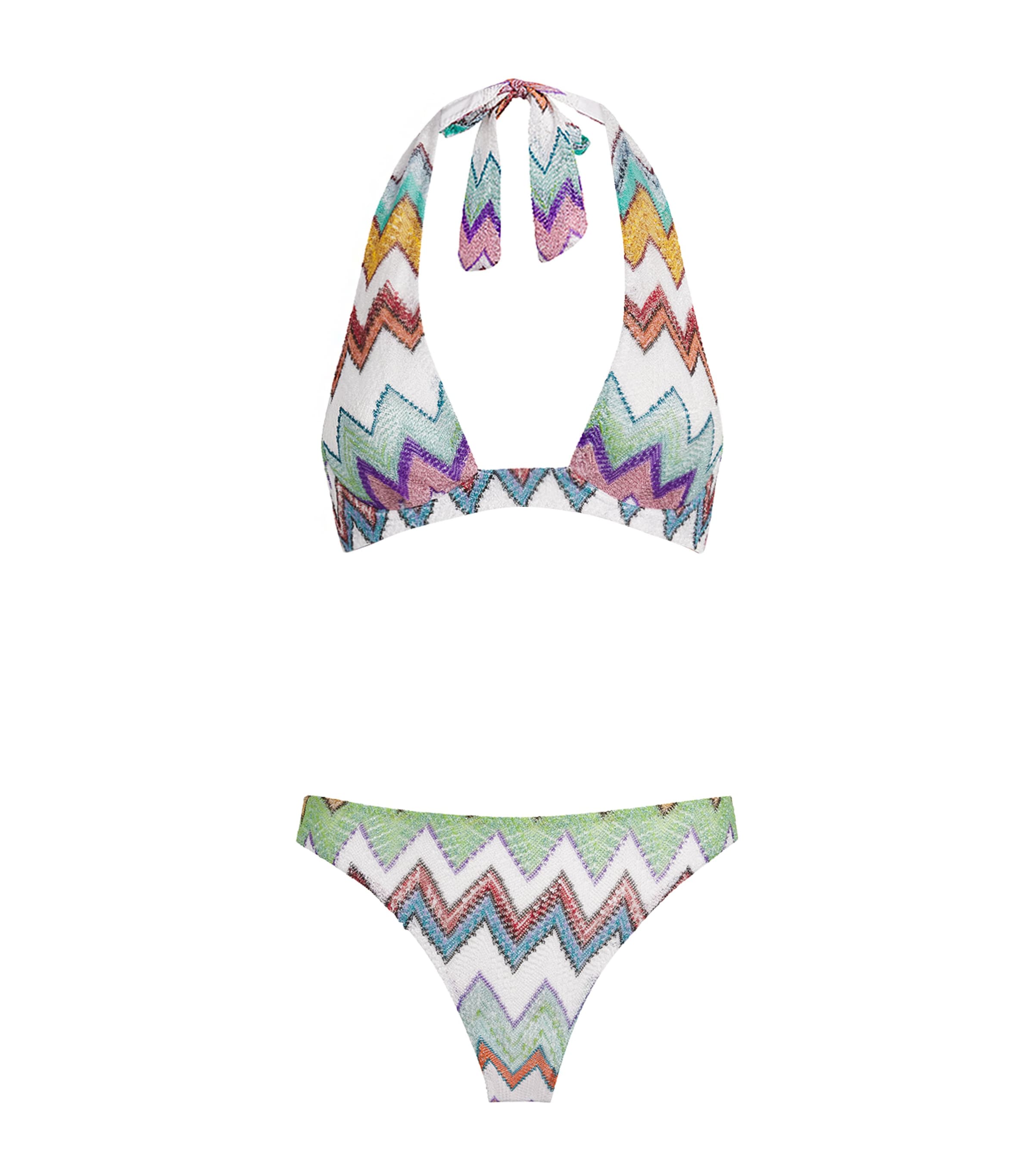 Missoni Womens Zigzag Plunge Halterneck Bikini Image 1