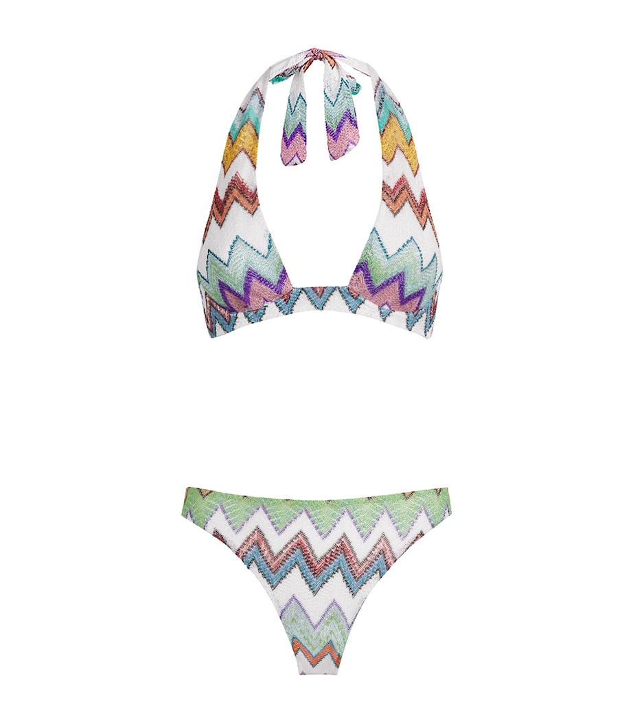Missoni Womens Zigzag Plunge Halterneck Bikini Image 1