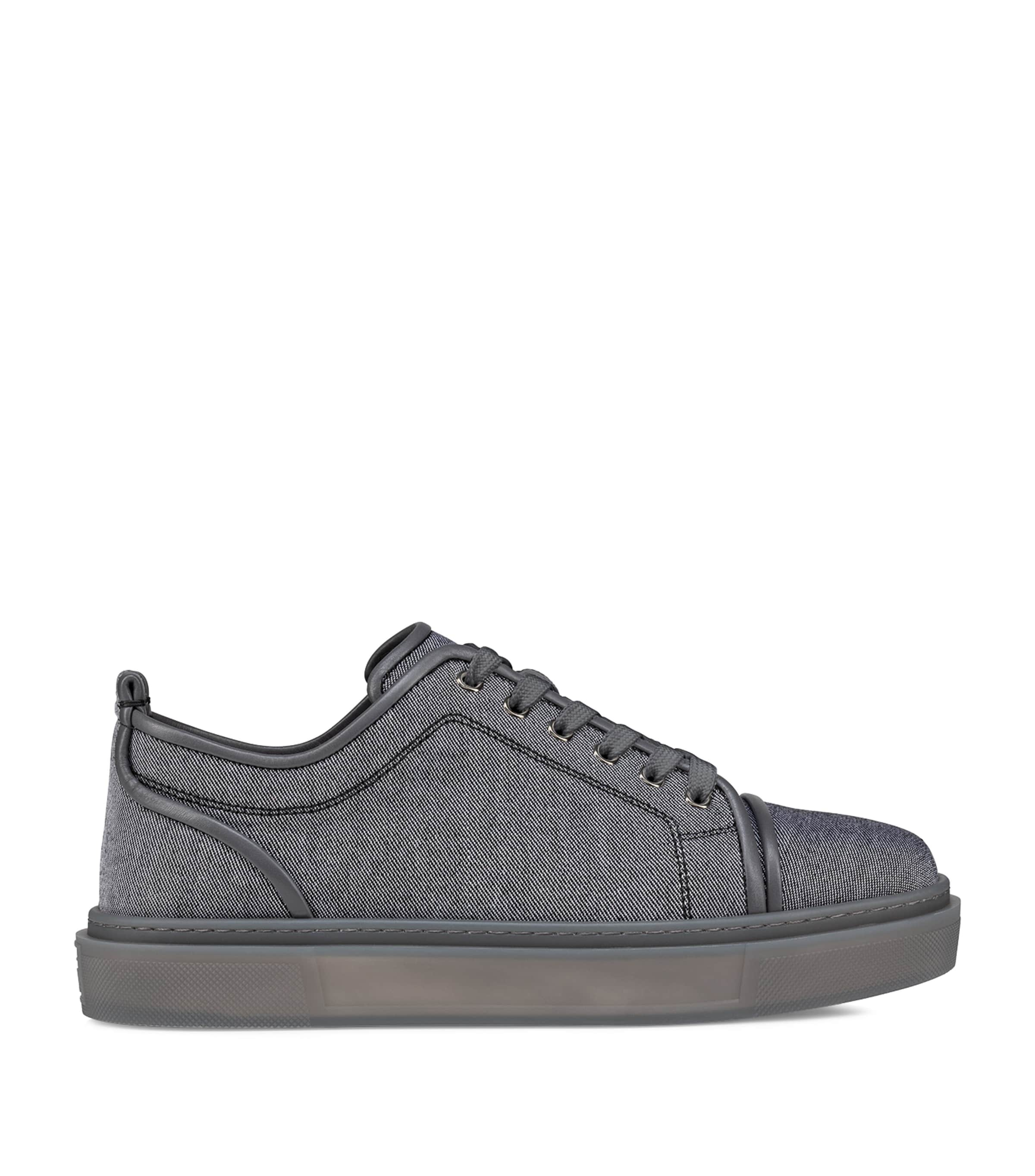 Christian Louboutin Mens Smoky Adolon Junior Woven-blend And Suede Low-top Trainers