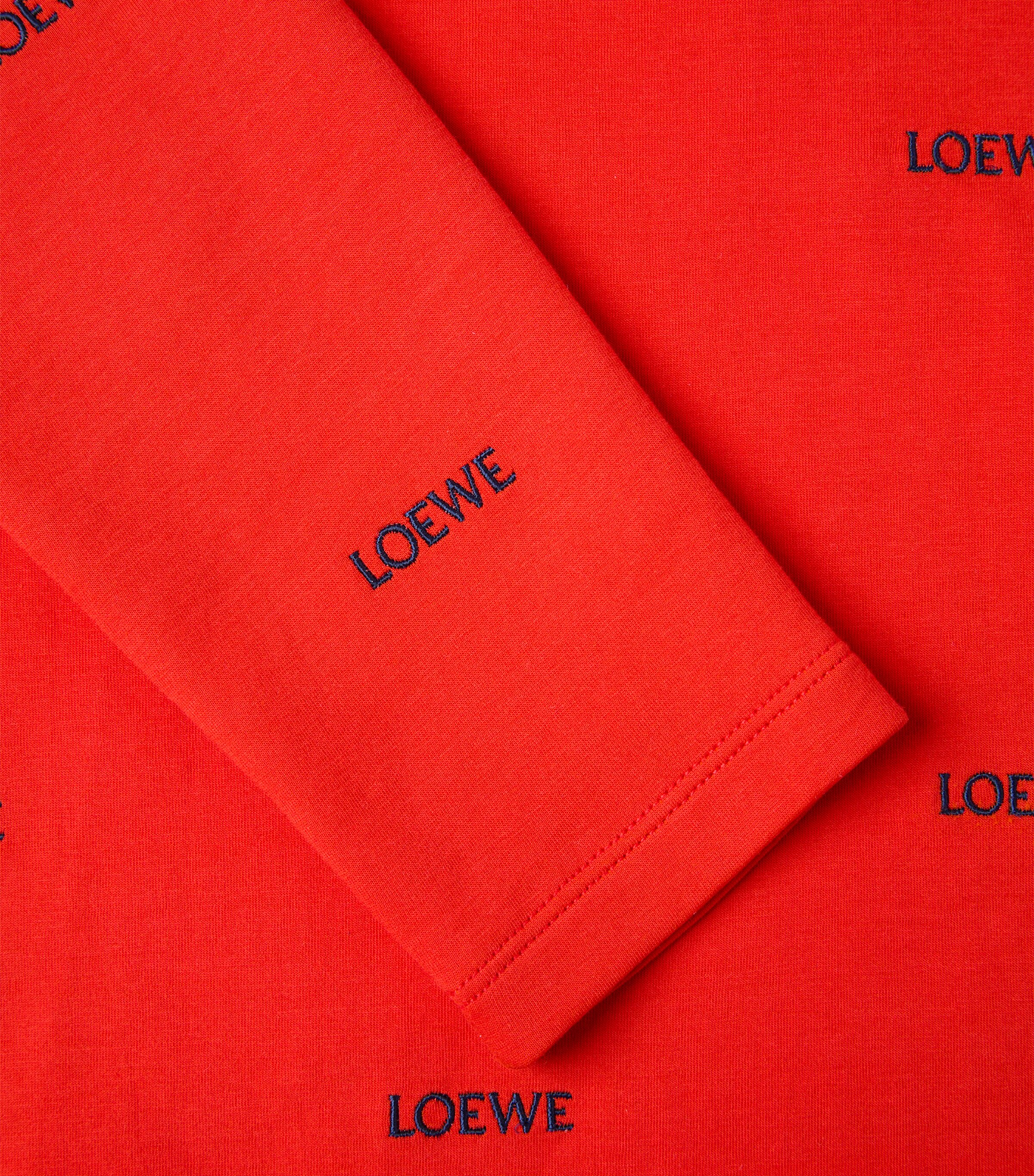 LOEWE Womens All-Over Logo Top Red Image 6