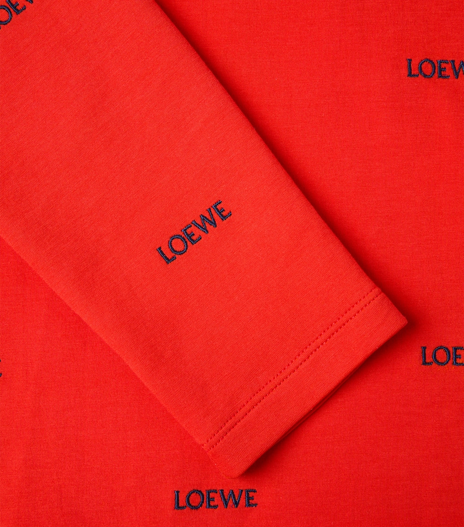 LOEWE Womens All-Over Logo Top Red Image 6