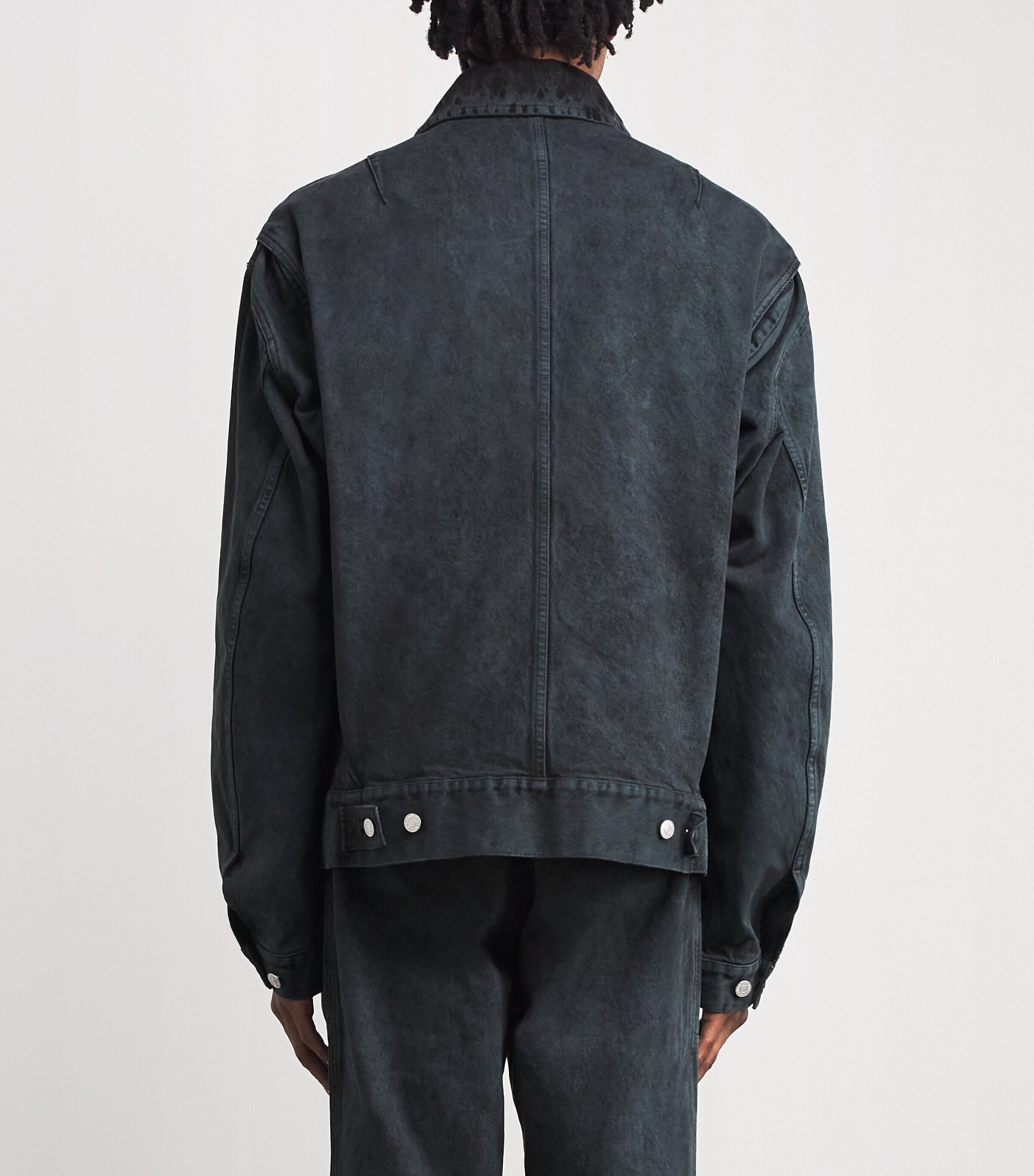 Denim Overdyed Workwear Jacket PETROL 508 Image 4