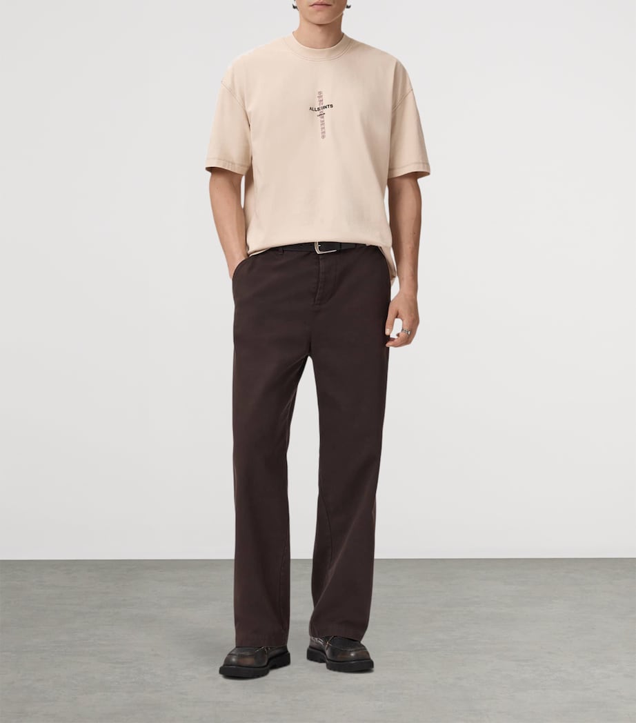 AllSaints Mens Organic Cotton Knox T-Shirt Phantom White Image 2