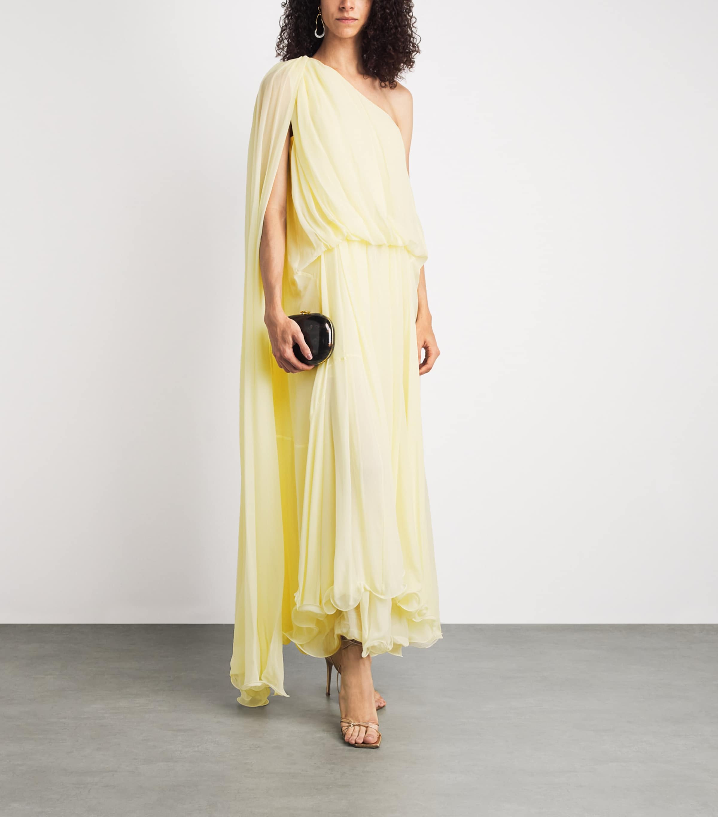 Rachel Gilbert Womens Silk Isla Midi Dress Butter Image 2