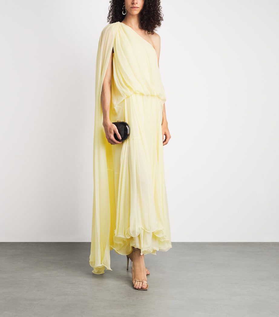 Rachel Gilbert Womens Silk Isla Midi Dress Butter Image 2