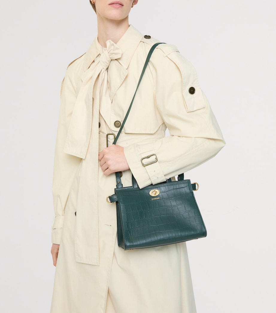 Mini Croc-Embossed Lambskin Cotswolds Tote Bag IVY Image 6