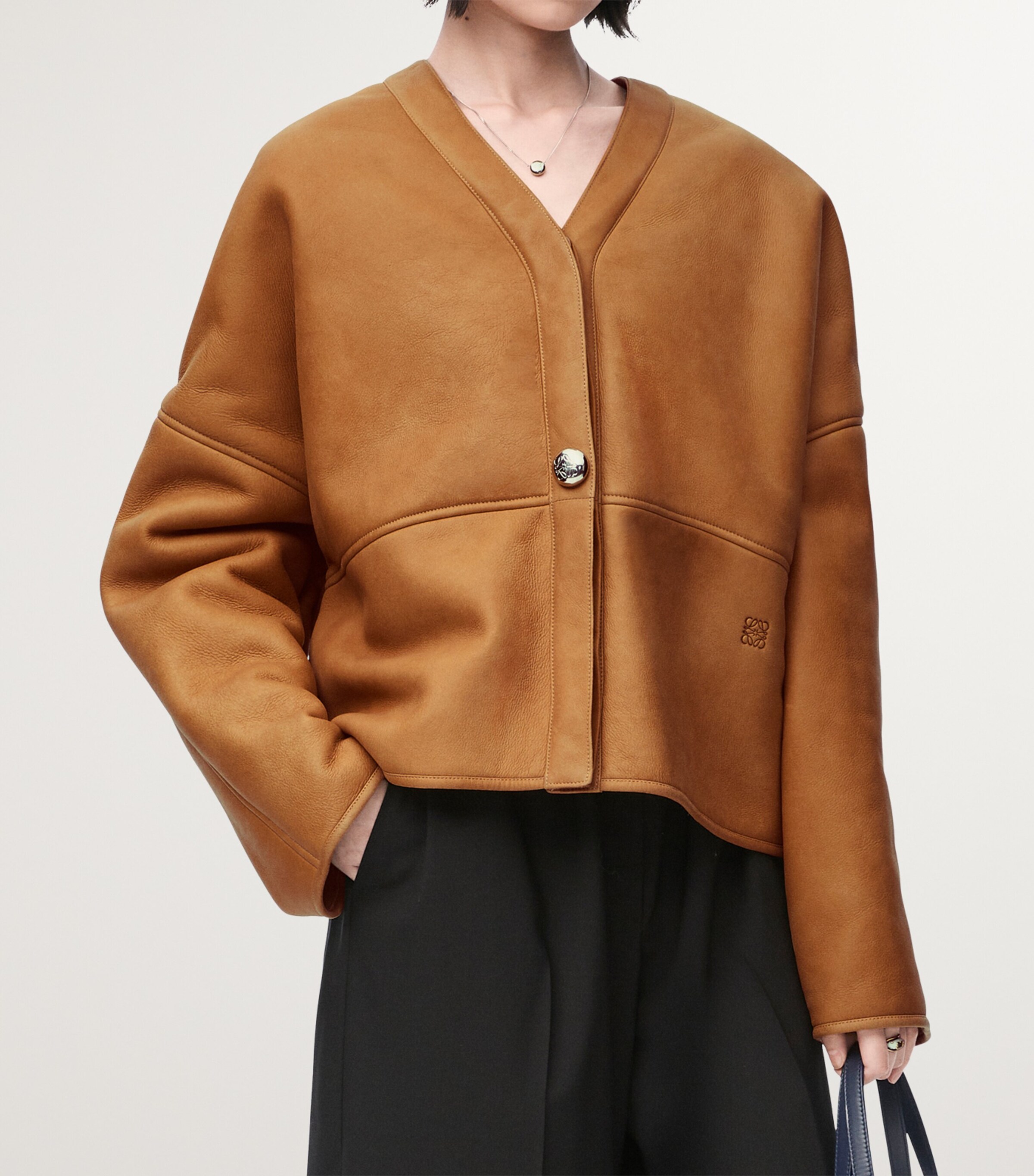 Shearling Cardigan TOFFEE Image 3