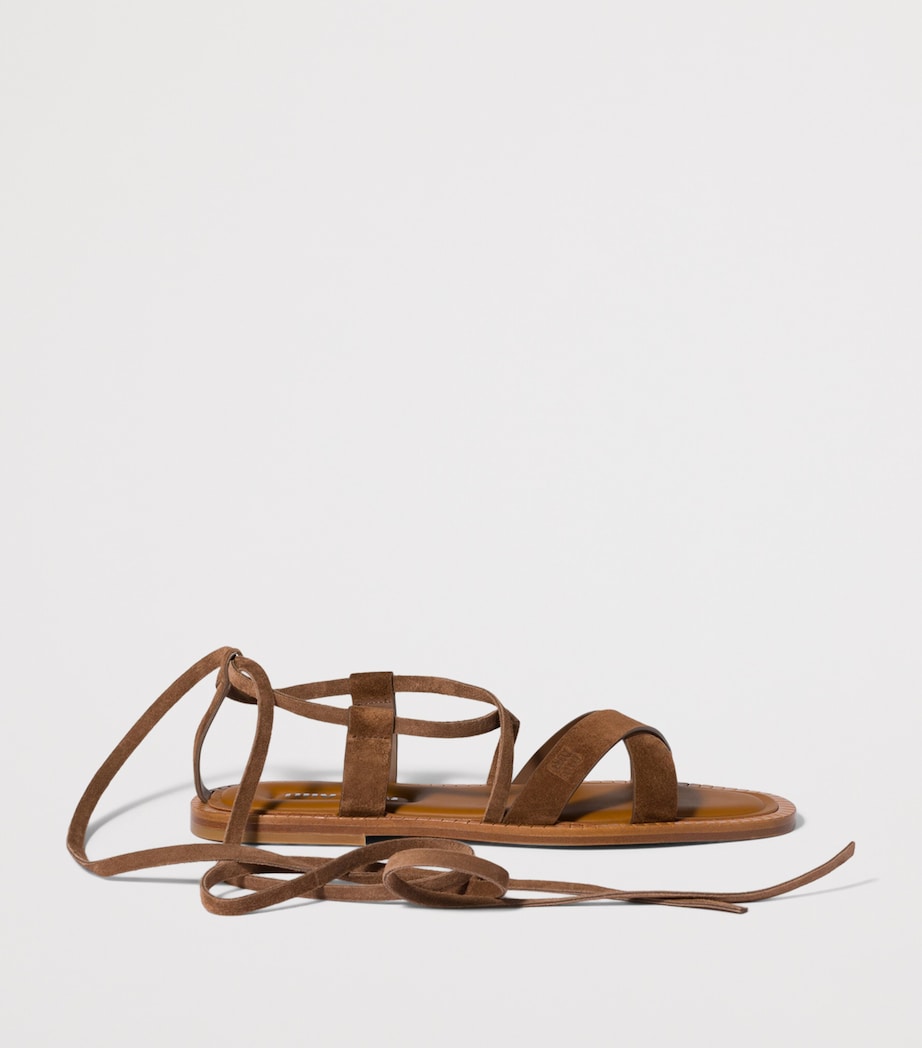 Miu Miu Suede Gladiator Sandals Brown Image 5