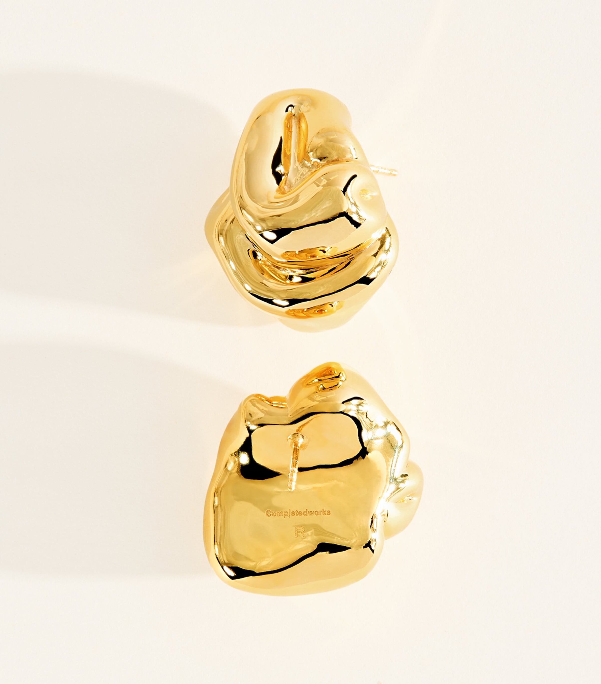 Completedworks Irregular Stud Earrings Gold Plated Image 5