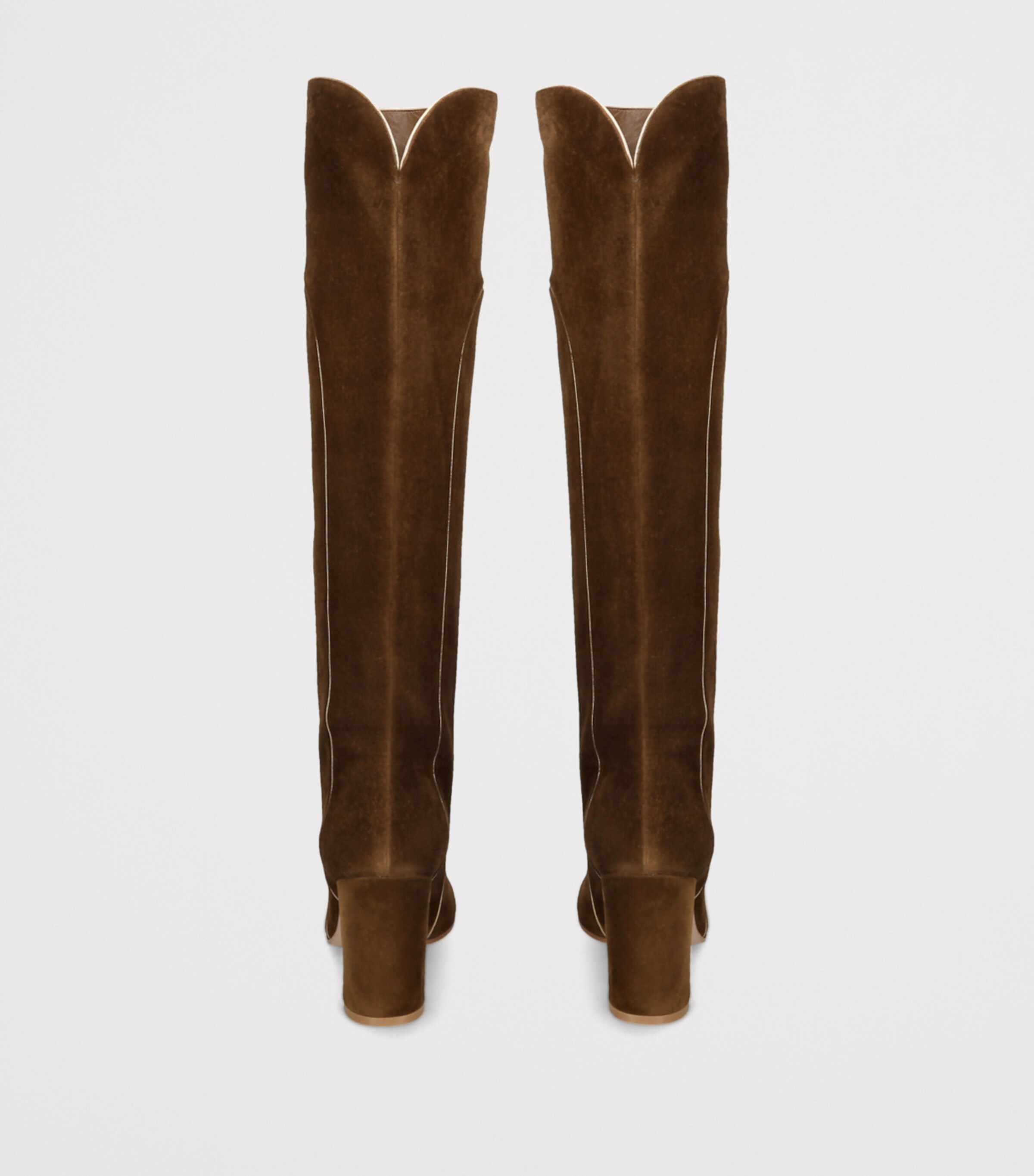 Gianvito Rossi Suede Panelled Knee-High Boots 45 Tan Comb Image 2