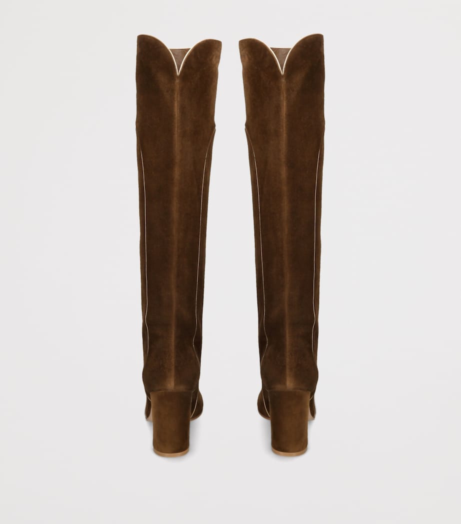 Suede Panelled Knee-High Boots 45 TAN COMB Image 2