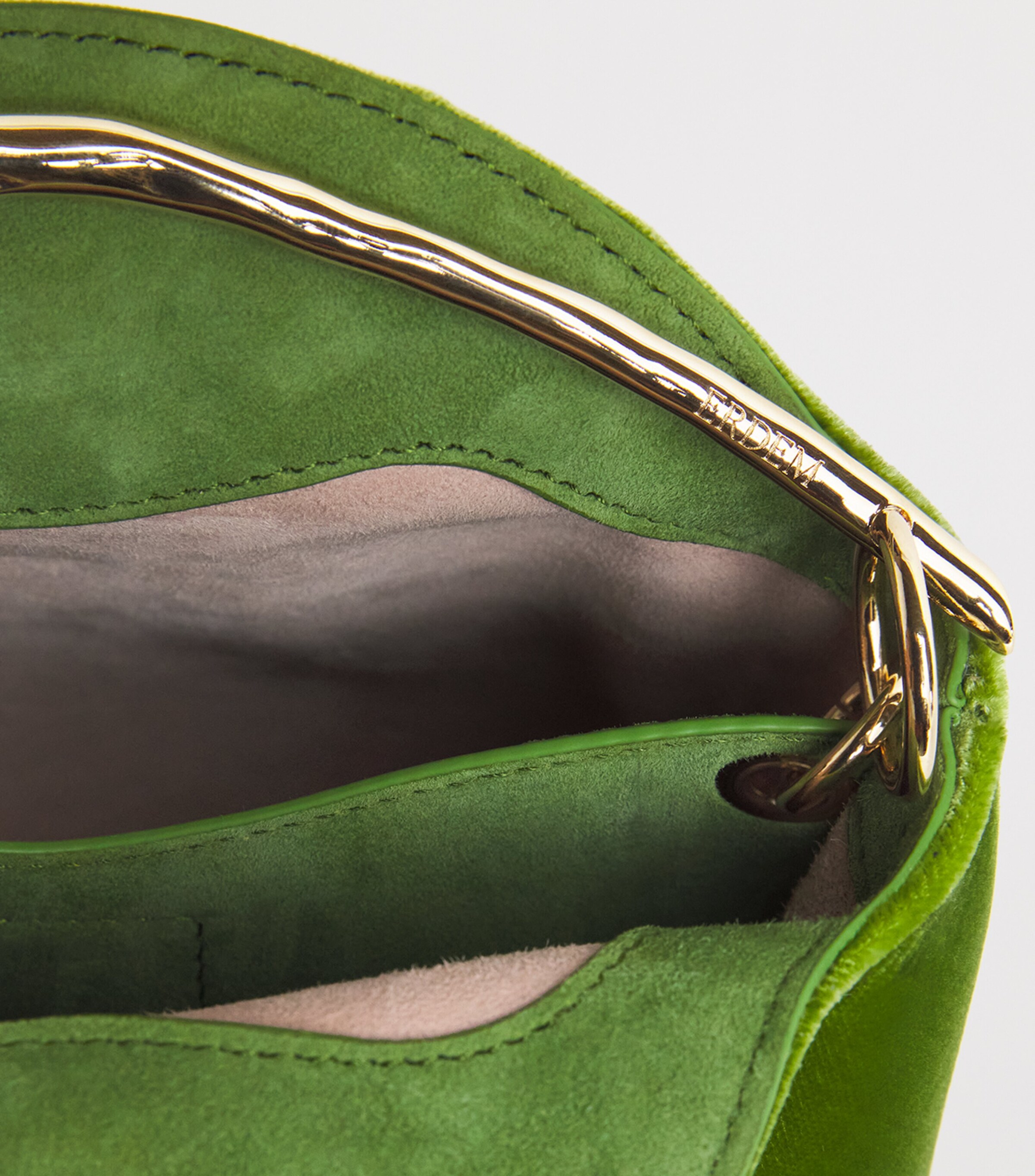 Erdem Mini Velvet Bloom Top-Handle Bag Cactus Image 6