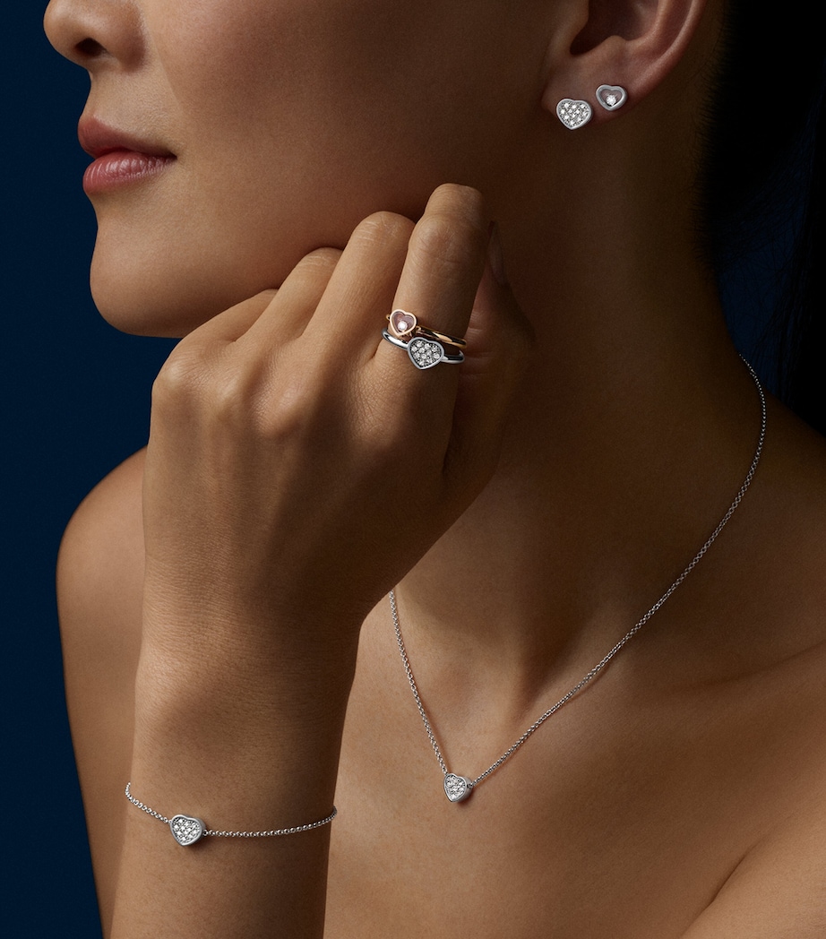 White Gold and Diamond My Happy Hearts Bracelet 18K WHITE GOLD Image 6