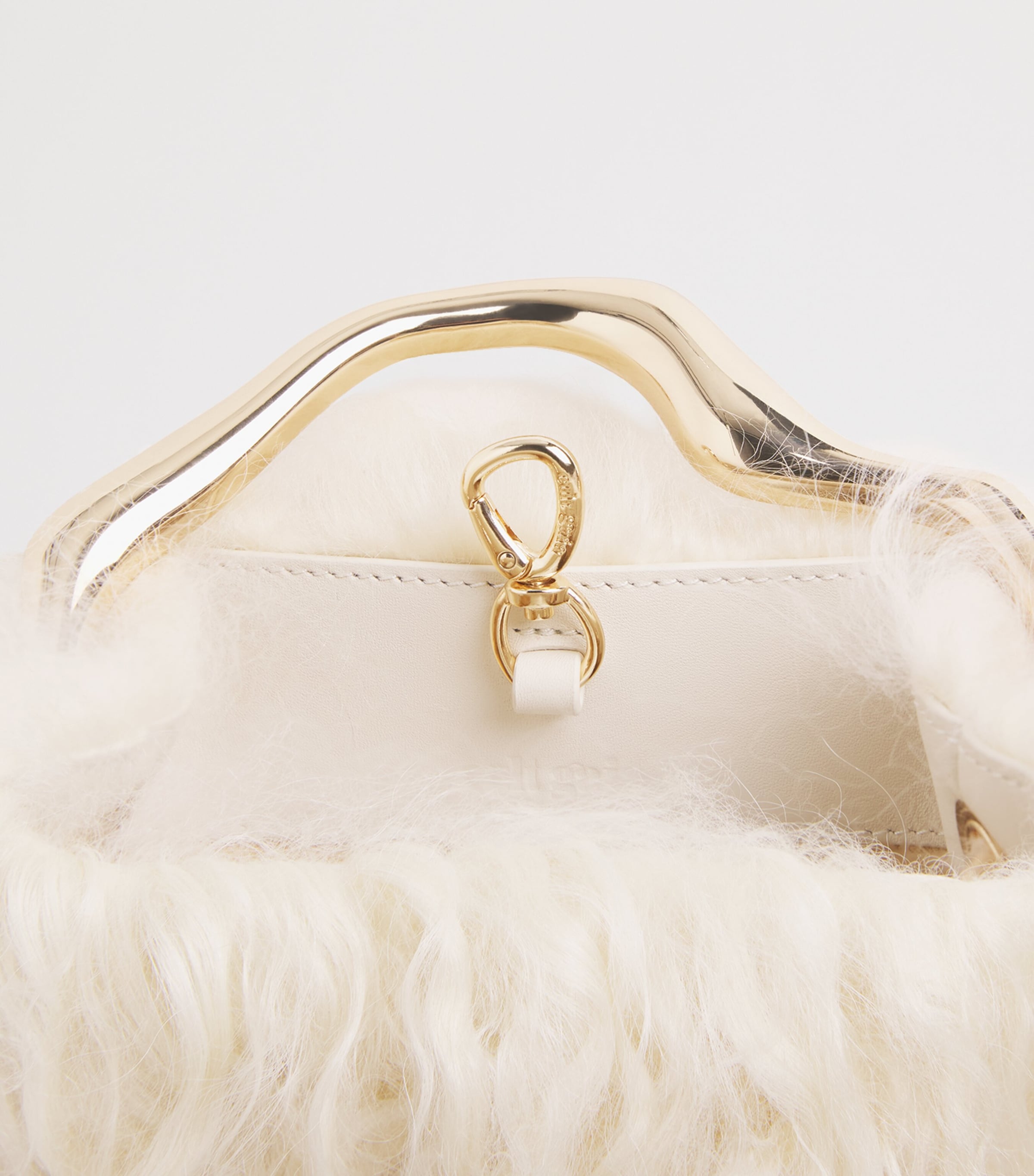 Cult Gaia Mini Shearling Solene Top-Handle Bag Natural Shearling Image 5