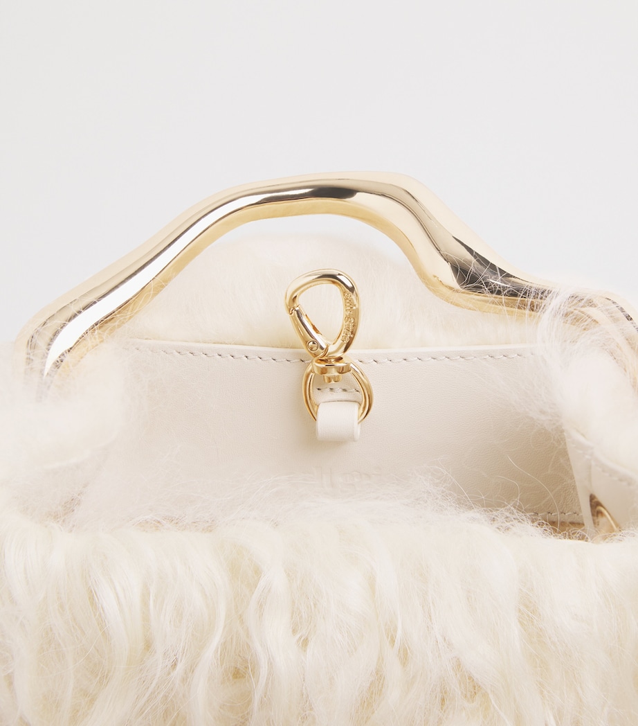 Cult Gaia Mini Shearling Solene Top-Handle Bag Natural Shearling Image 5