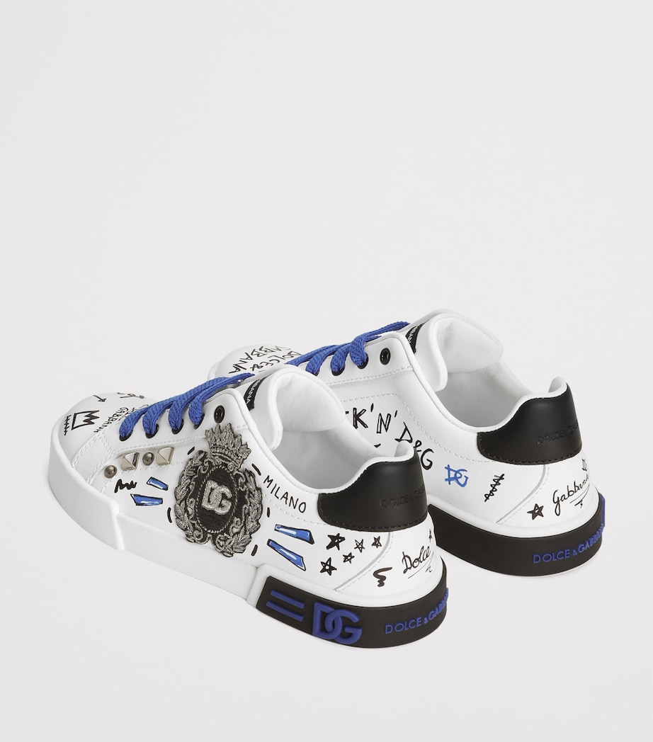 Embellished Portofino Low-Top Sneakers HWF57-SCRITTE BIANCO Image 2
