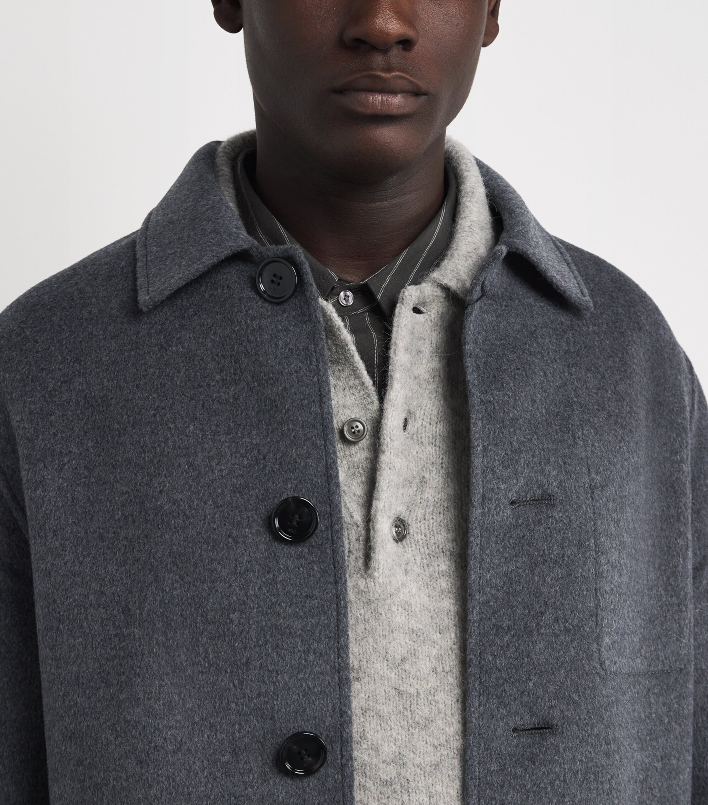 Wool-Cashmere Overshirt 055 - GRIS CHINE Image 6