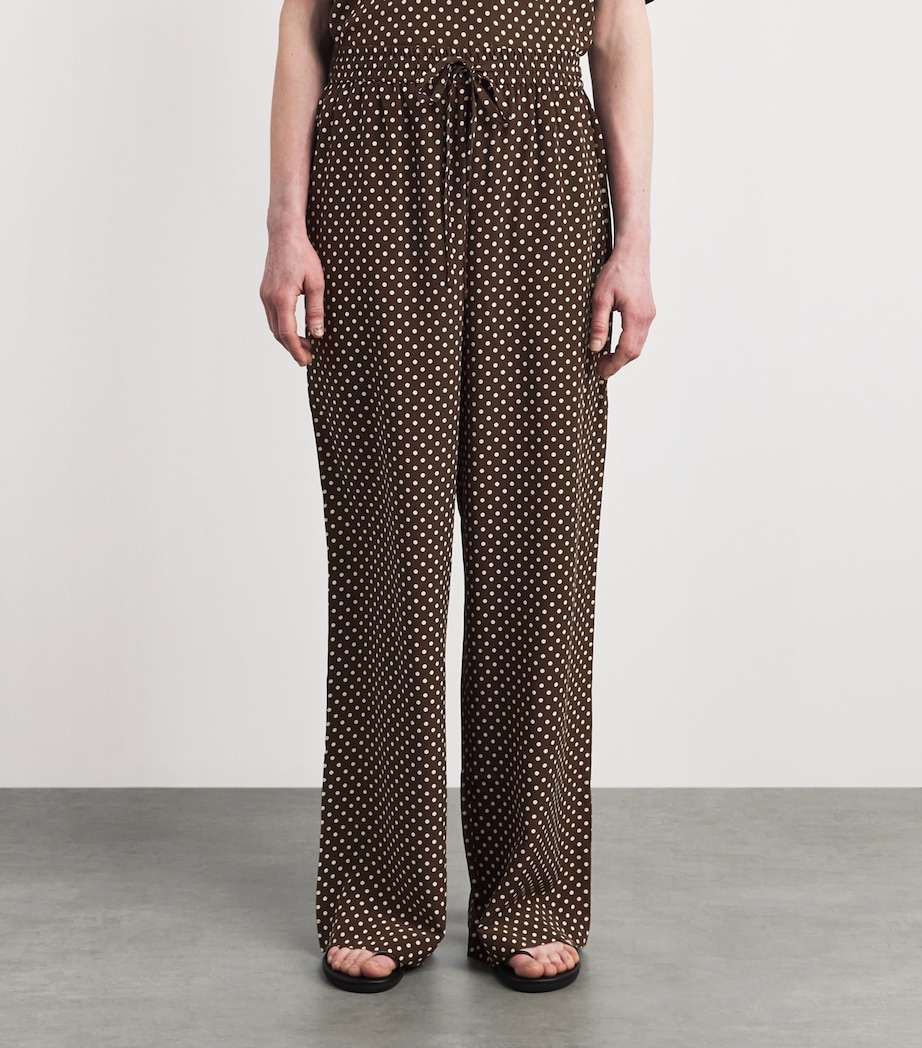 Matteau Womens Silk Wide-Leg Trousers Plka Dot Plk Chc Image 4