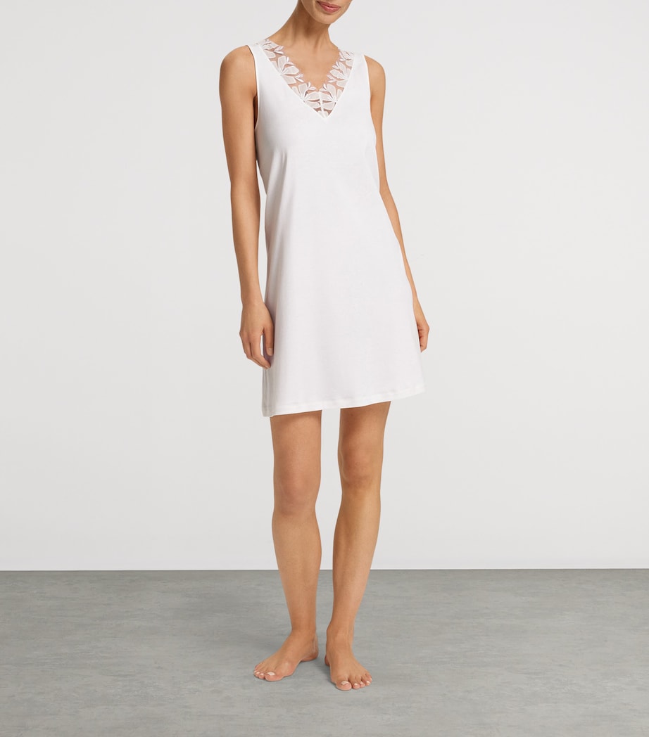 Lace-Trim Cotton Kalea Nightdress OFF WHITE Image 5