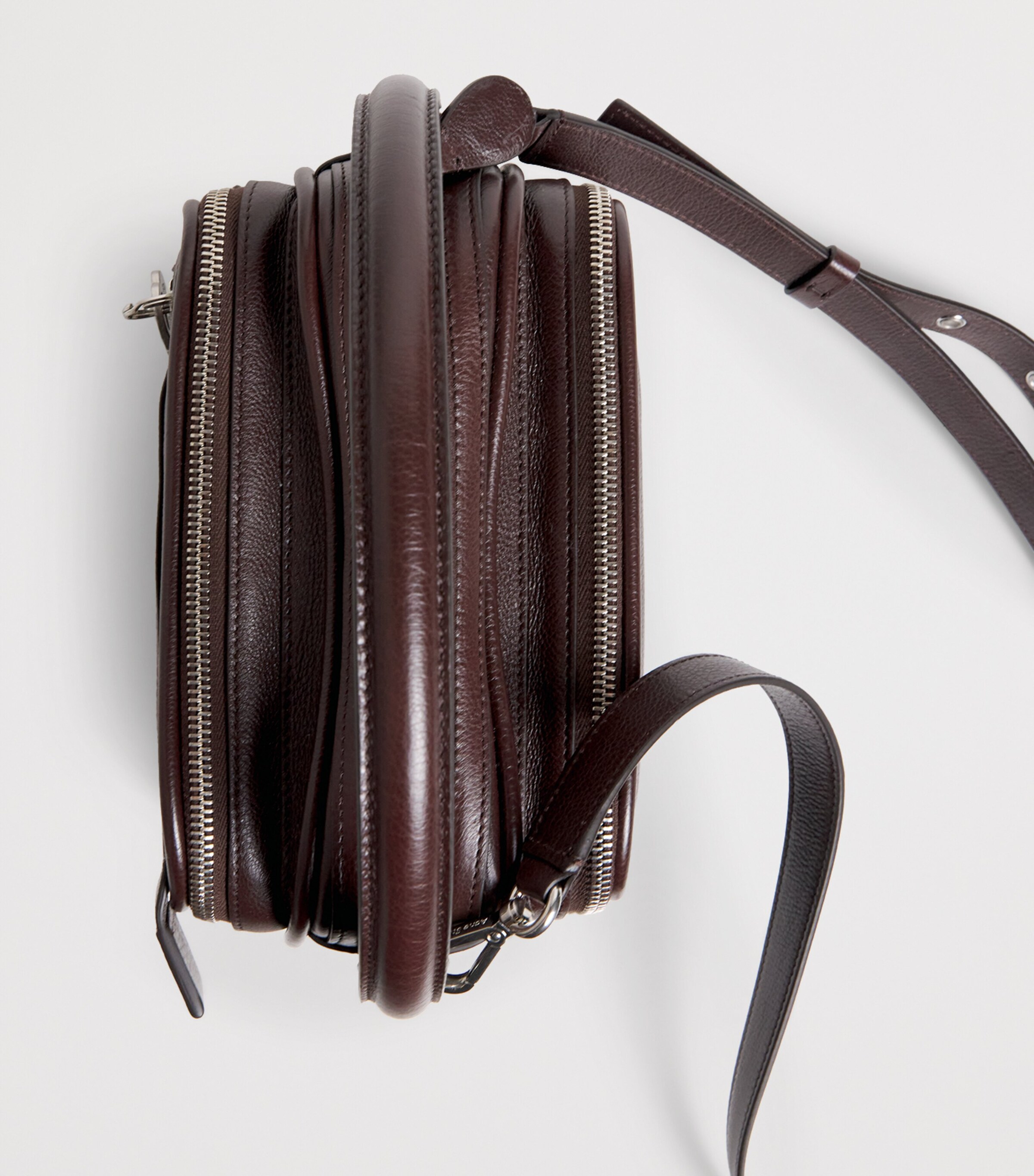 Acne Studios Leather Camero Kit Cross-Body Bag Adn Chocolate Brown Image 6
