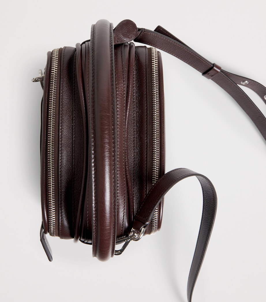 Acne Studios Leather Camero Kit Cross-Body Bag Adn Chocolate Brown Image 6