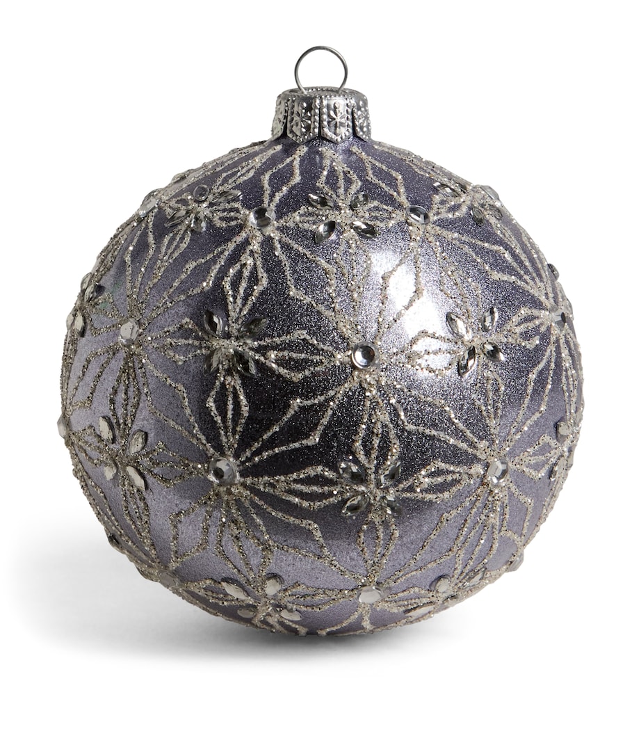 Harrods Glitter Snowflake Bauble Lvendr Mtallic Effct Image 1
