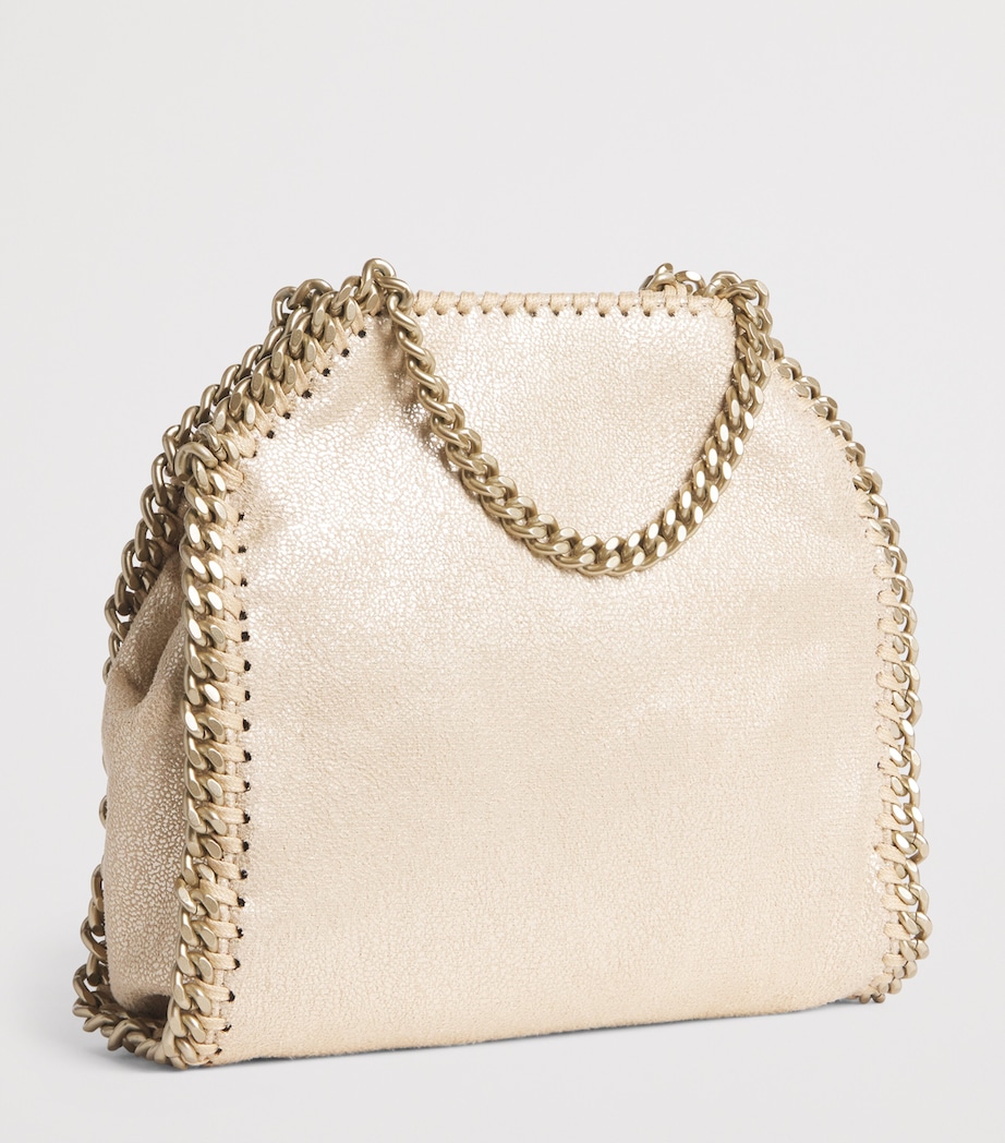 Tiny Faux Leather Falabella Tote Bag T701 GOLD Image 3