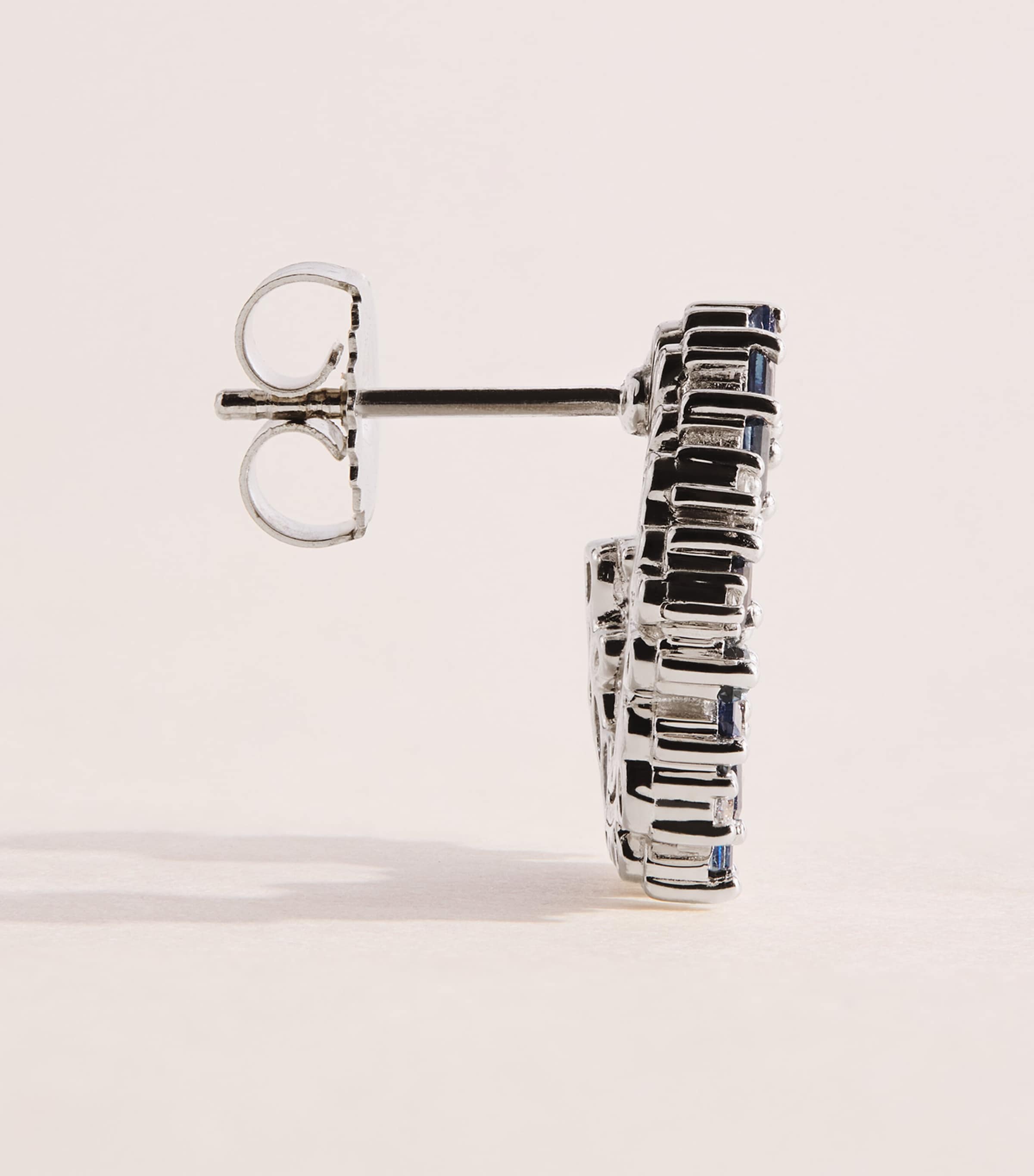 Suzanne Kalan White Gold, Diamond and Blue Sapphire Frenzy Hoop Earrings Wg/db Image 3