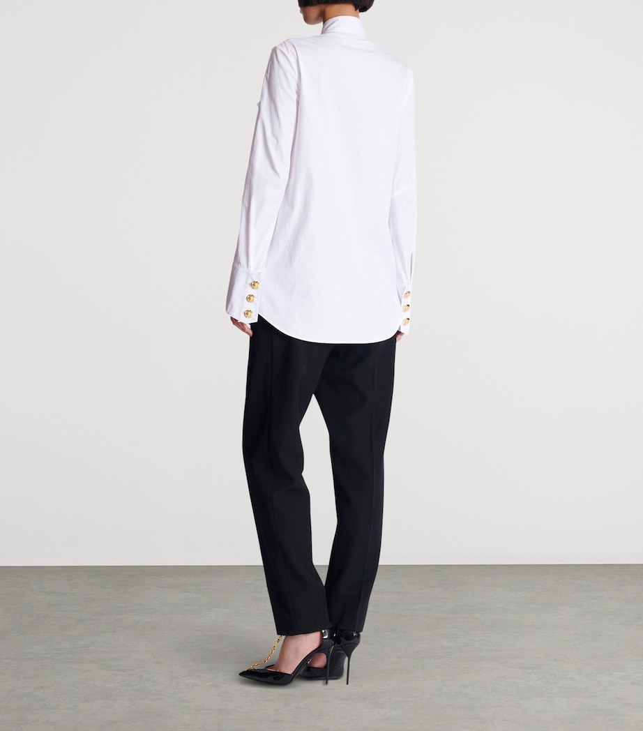 Cotton Poplin Ruffled Shirt 0FA BLANC Image 7