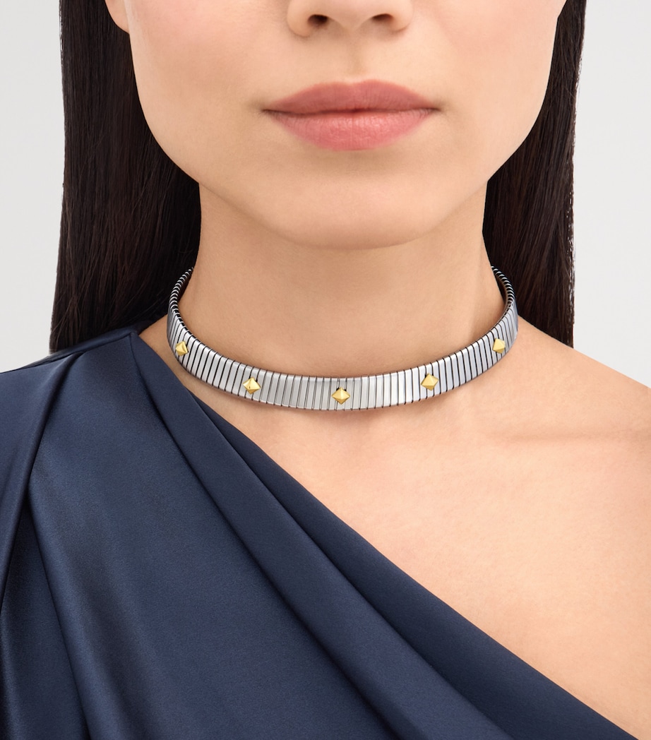 Bvlgari Yellow Gold and Stainless Steel Tubogas Necklace Yellow Gold Image 3