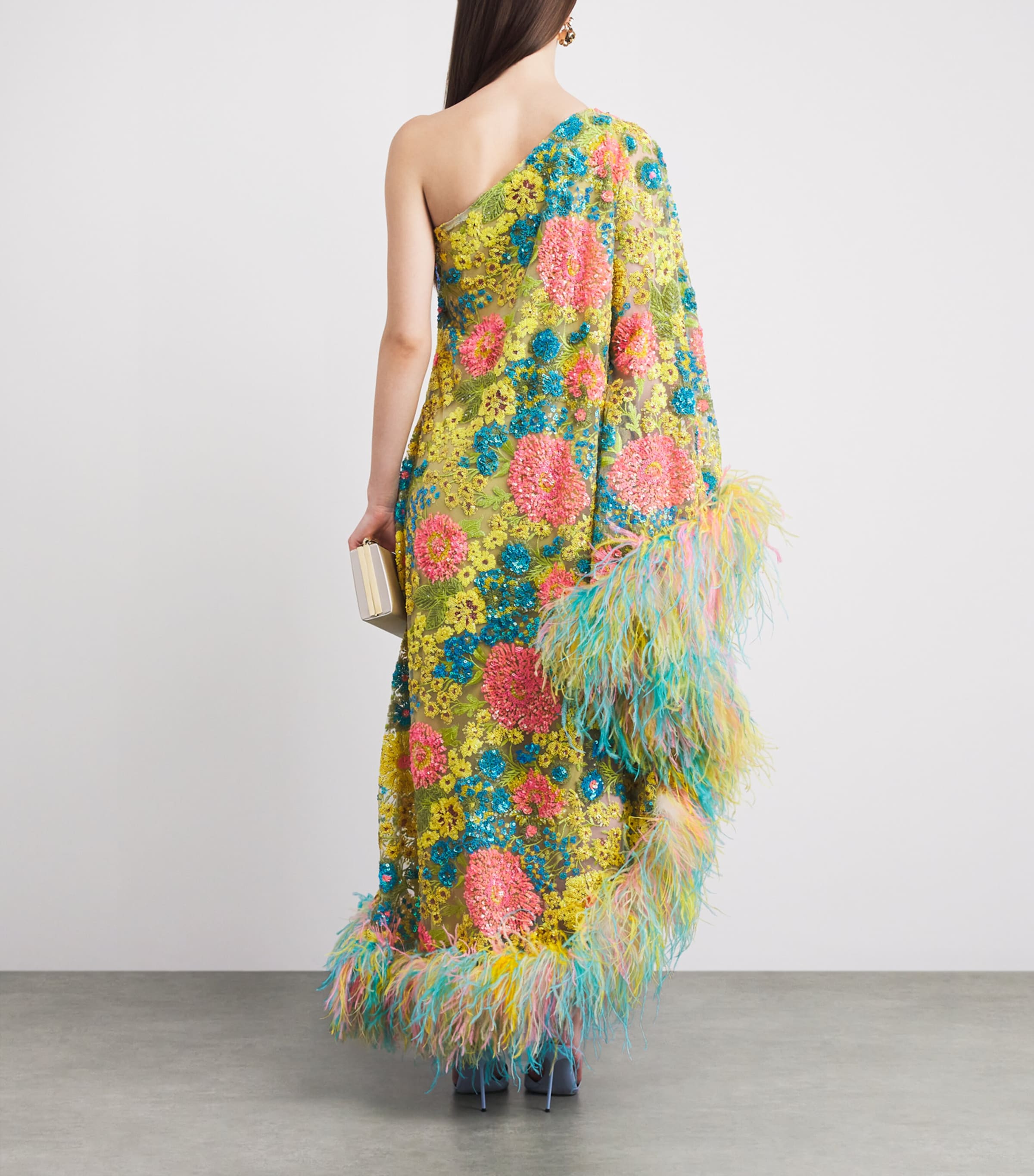 Taller Marmo Womens Sequinned Marie-Helene Maxi Dress Image 4