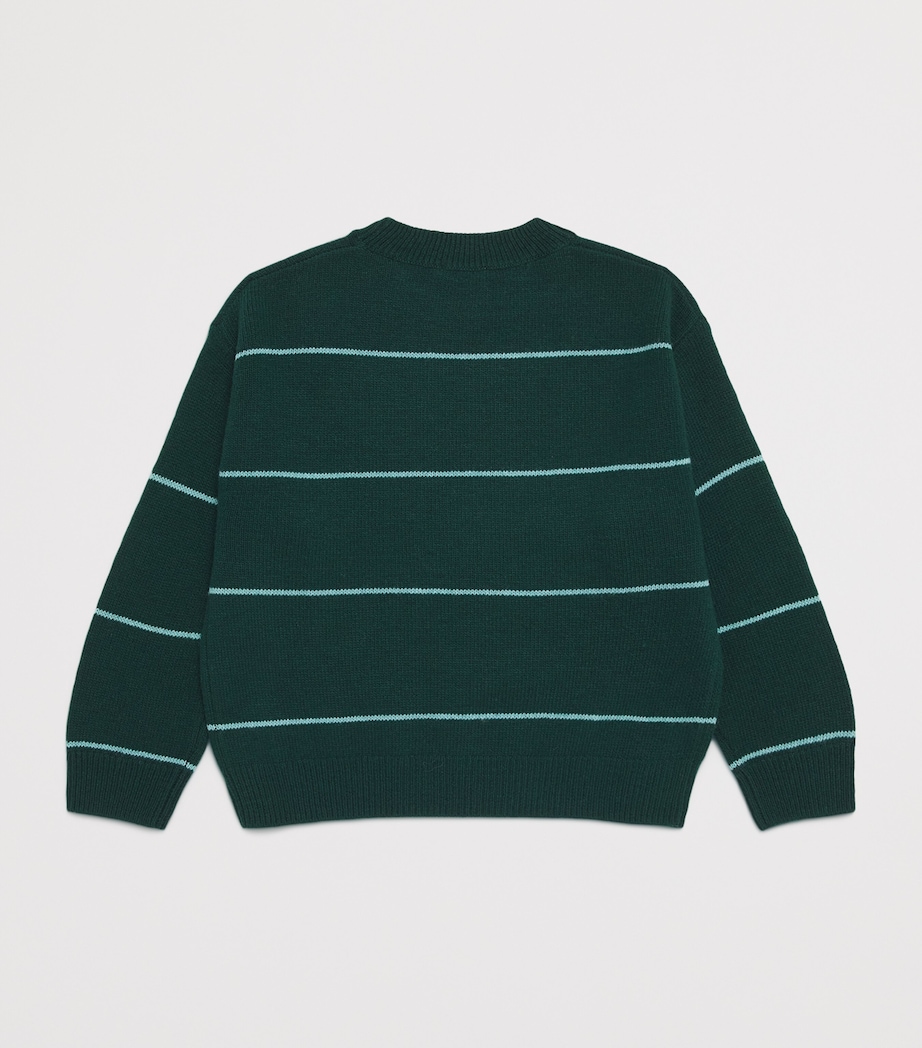 Wool Striped Sweater (2-14 Years) 5745GREEN/TURQUOISE Image 2