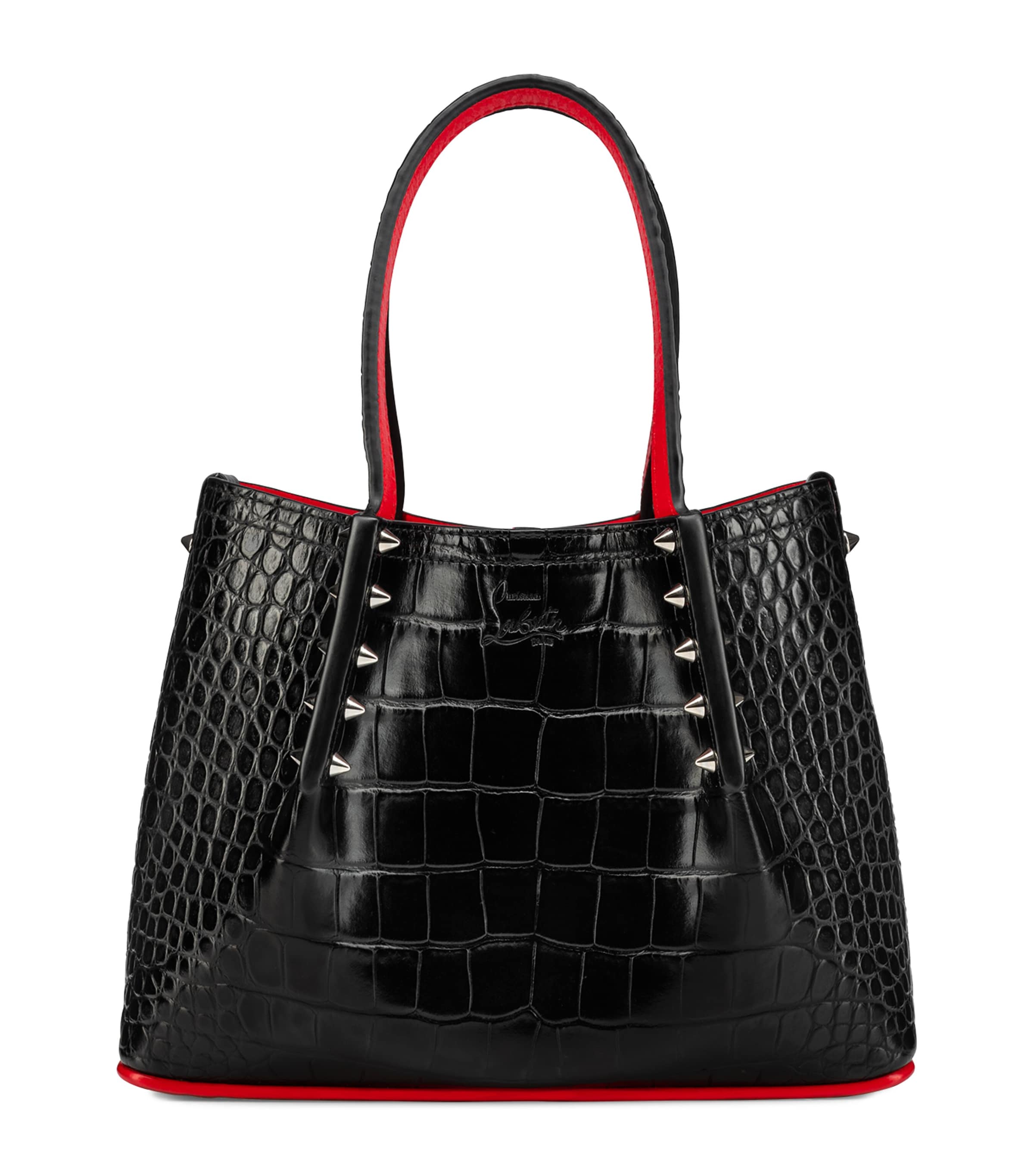 CHRISTIAN LOUBOUTIN CABAROCK MINI CROC-EFFECT TOTE BAG 