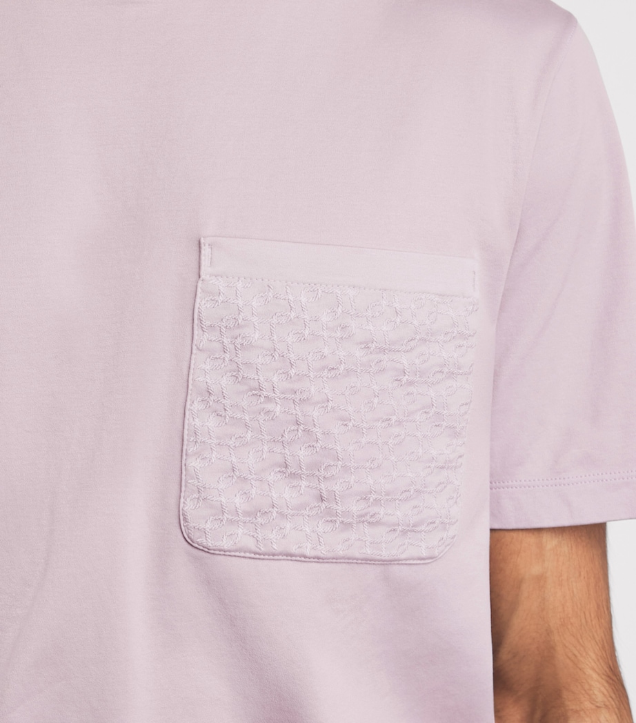 Canali Mens Cotton Embroidered T-Shirt Image 3