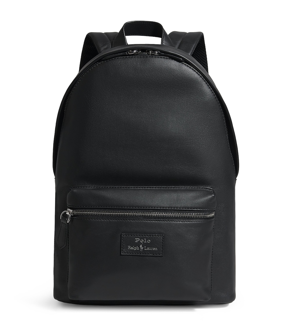 Polo Ralph Lauren Leather Logo Backpack Black Image 1