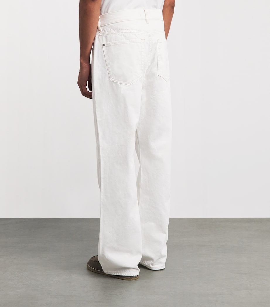 7 For All Mankind Mens Wide-Leg Jeans White Image 5