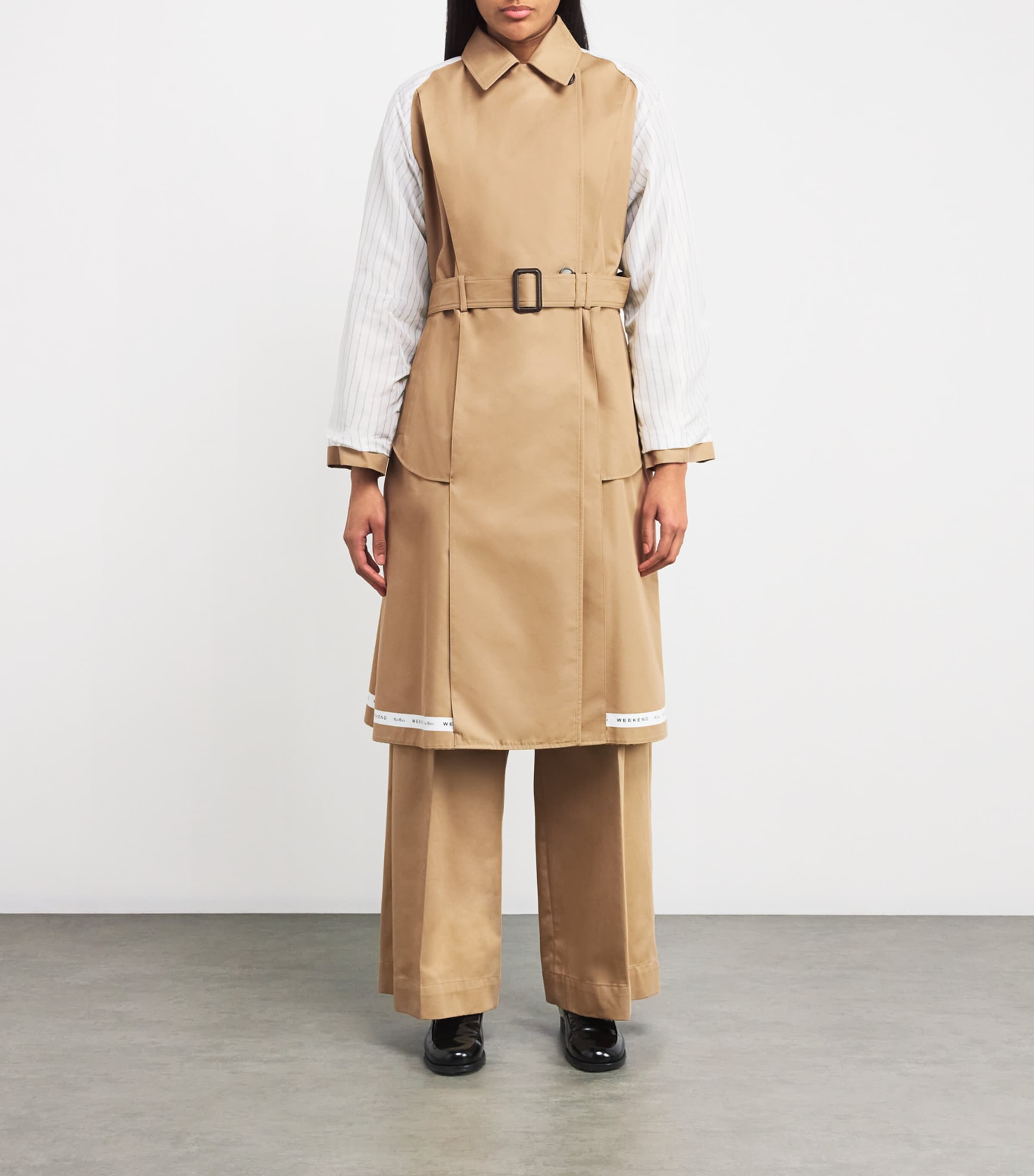 【関税＆送料込み】Max Mara Long Trench In Sable トレンチコート MAX MARA BLACK LONG TRENCH IN SABLE Max Mara