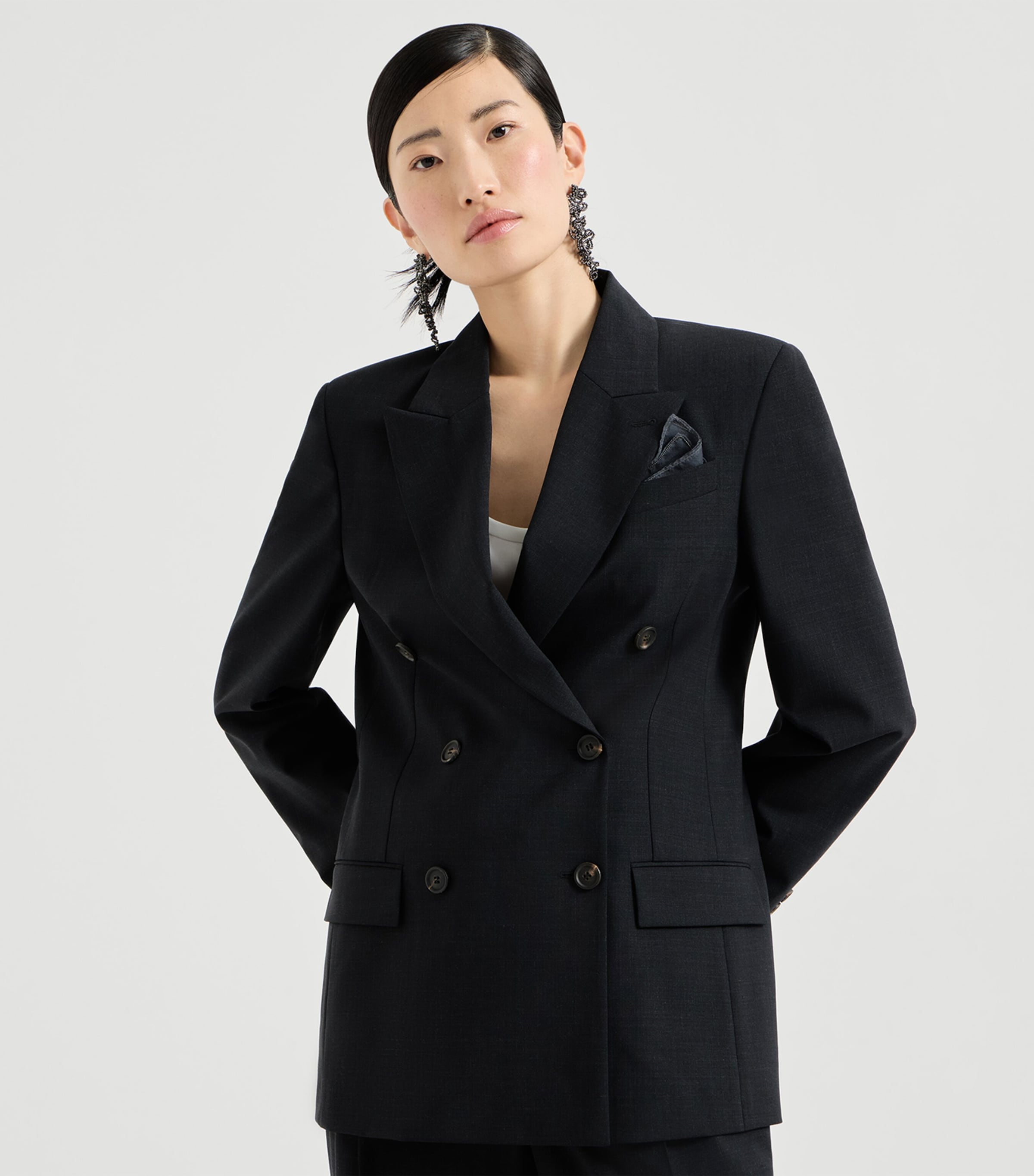 Brunello Cucinelli Womens Tropical Luxury Wool Blazer Image 3