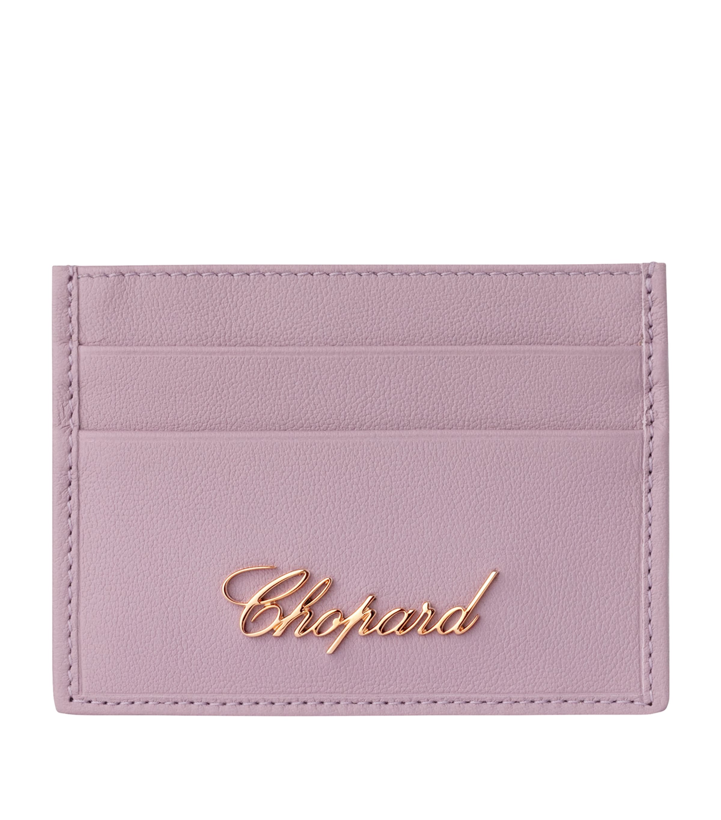 Shop Chopard Small Leather Classic Card Holder In Purple